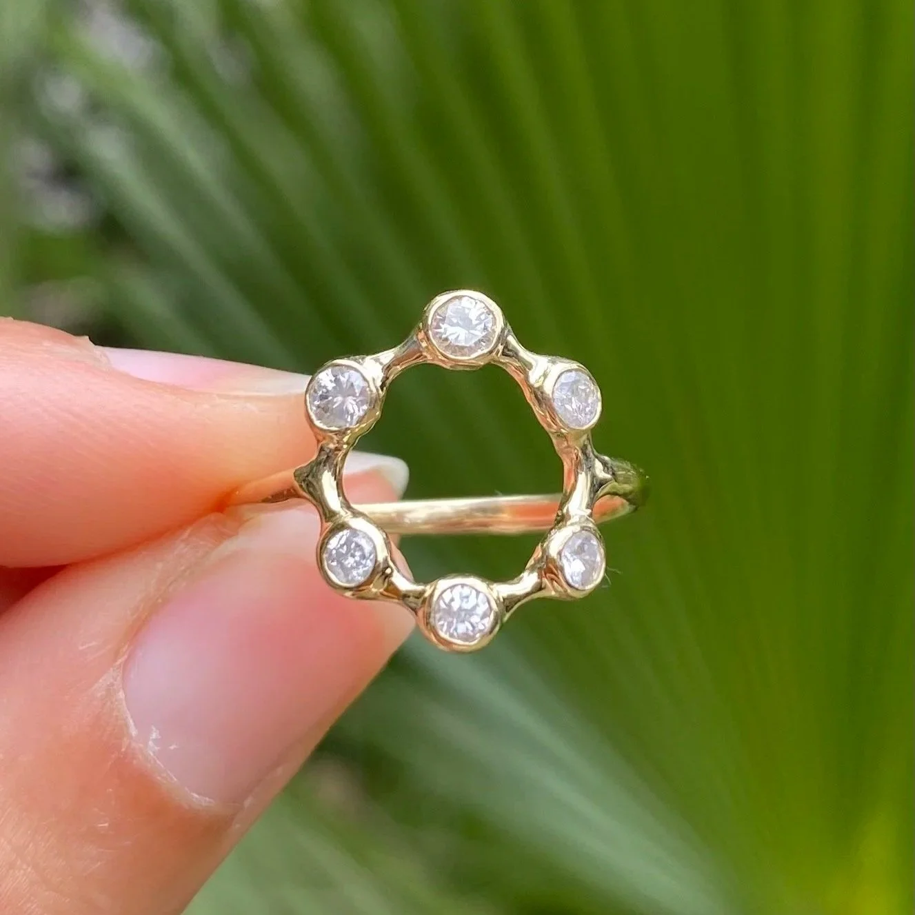 diamond bubbles ring 14k