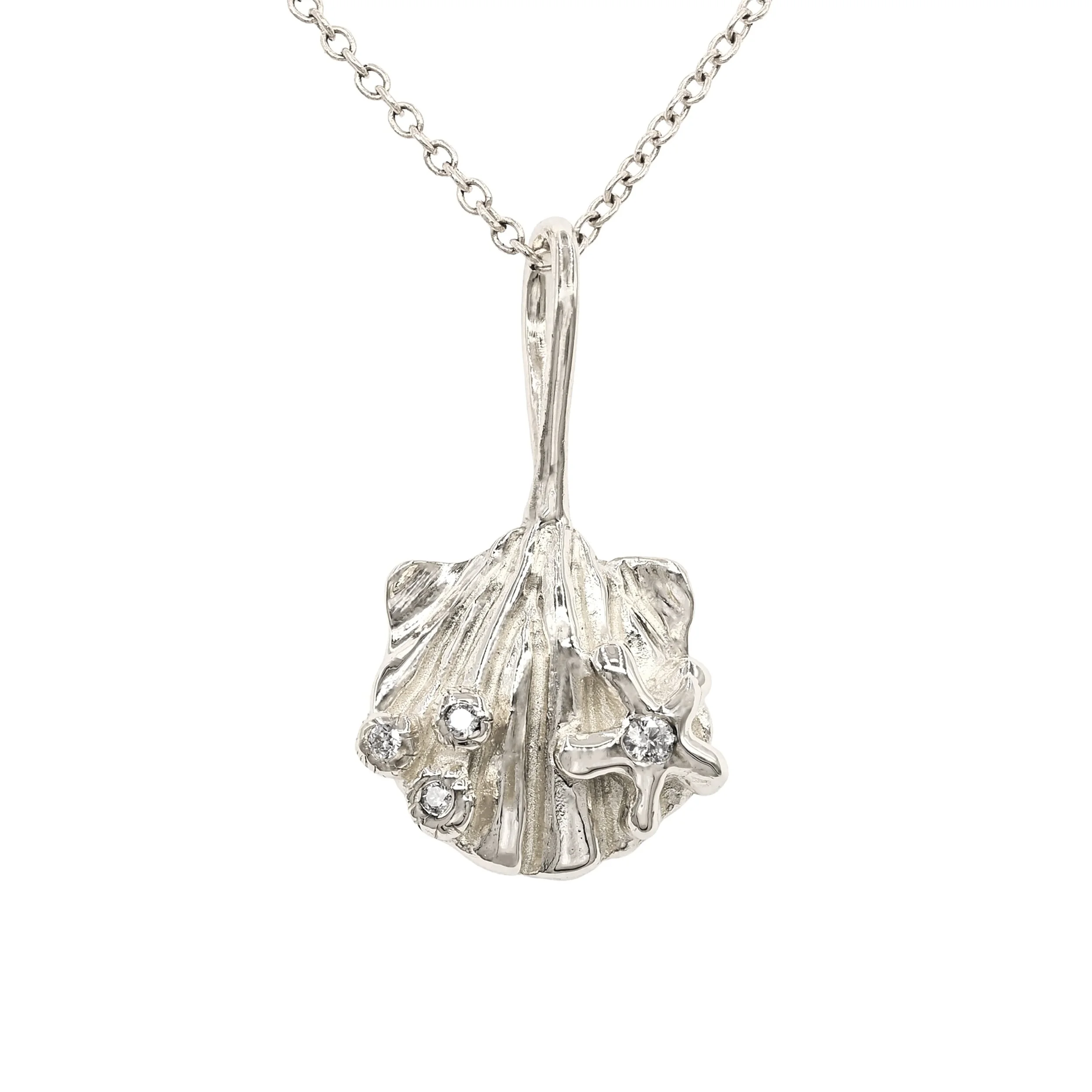 Mini Embellished Seashell - Silver