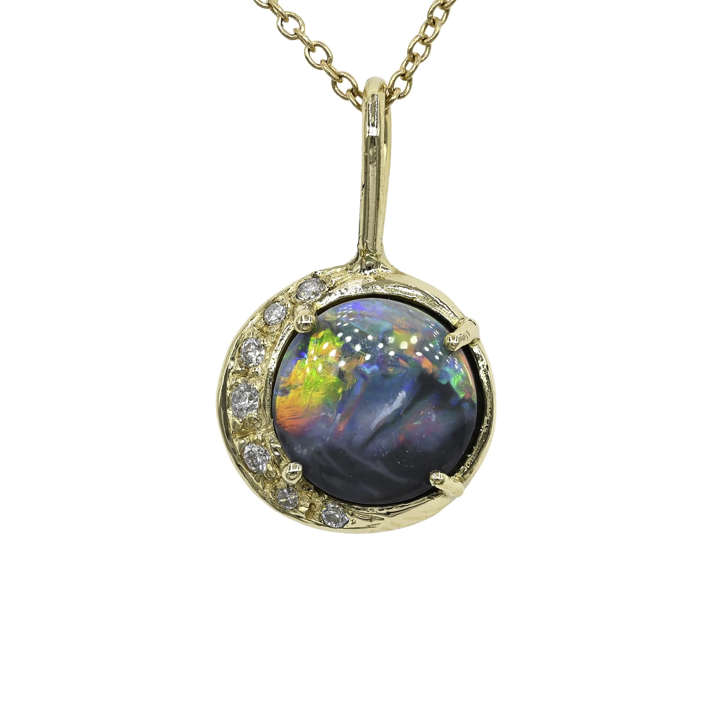 Midnight Opal Tidal Moon Charm
