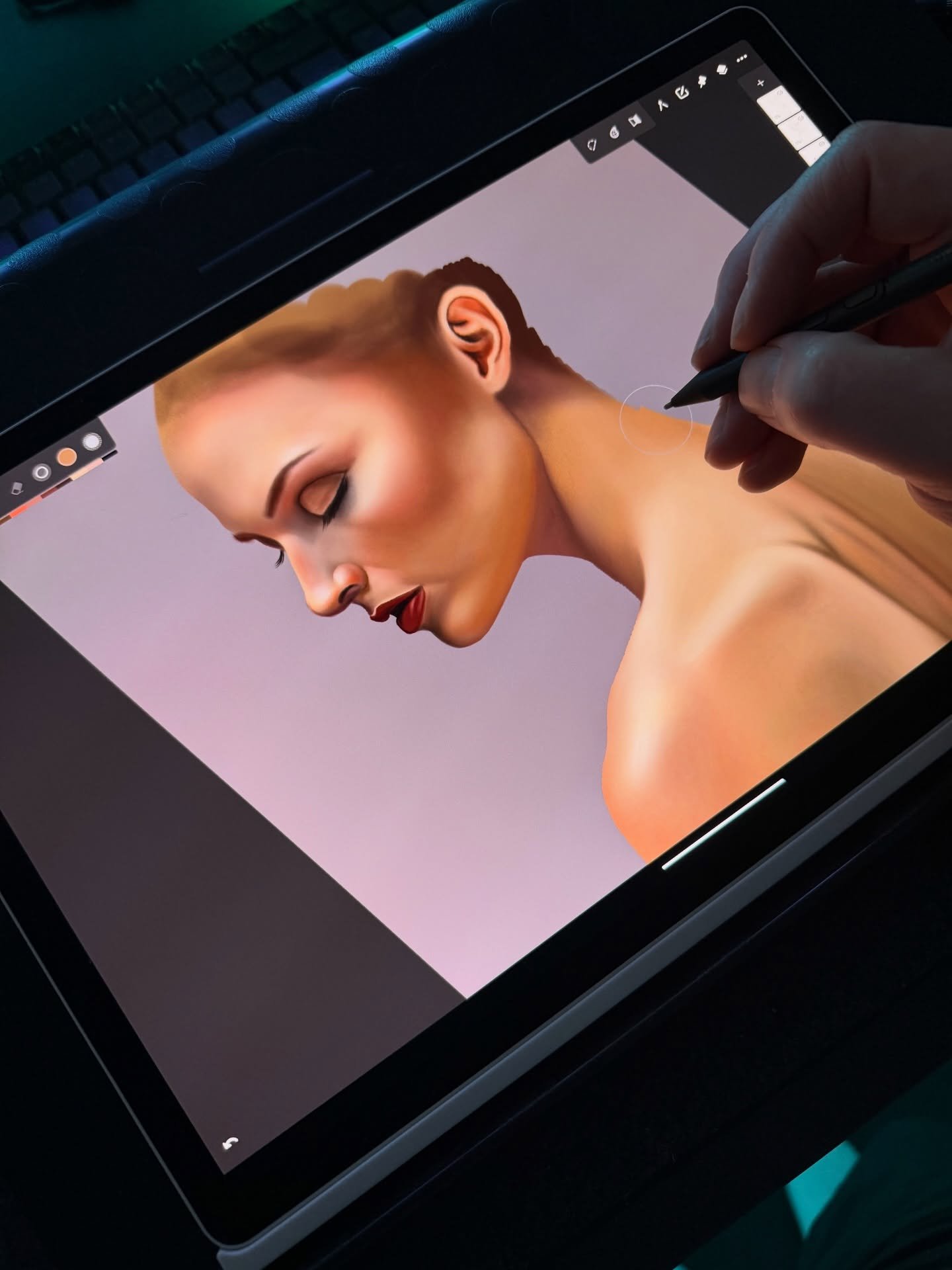 Thought I&rsquo;d throw myself into a project to fully test painting on the #MovinkPadPro14 along with learning @infinite.painter too.

This is early work in progress but I&rsquo;m getting to grips with both 😁

#wacom #digitalart #pendisplay #artist