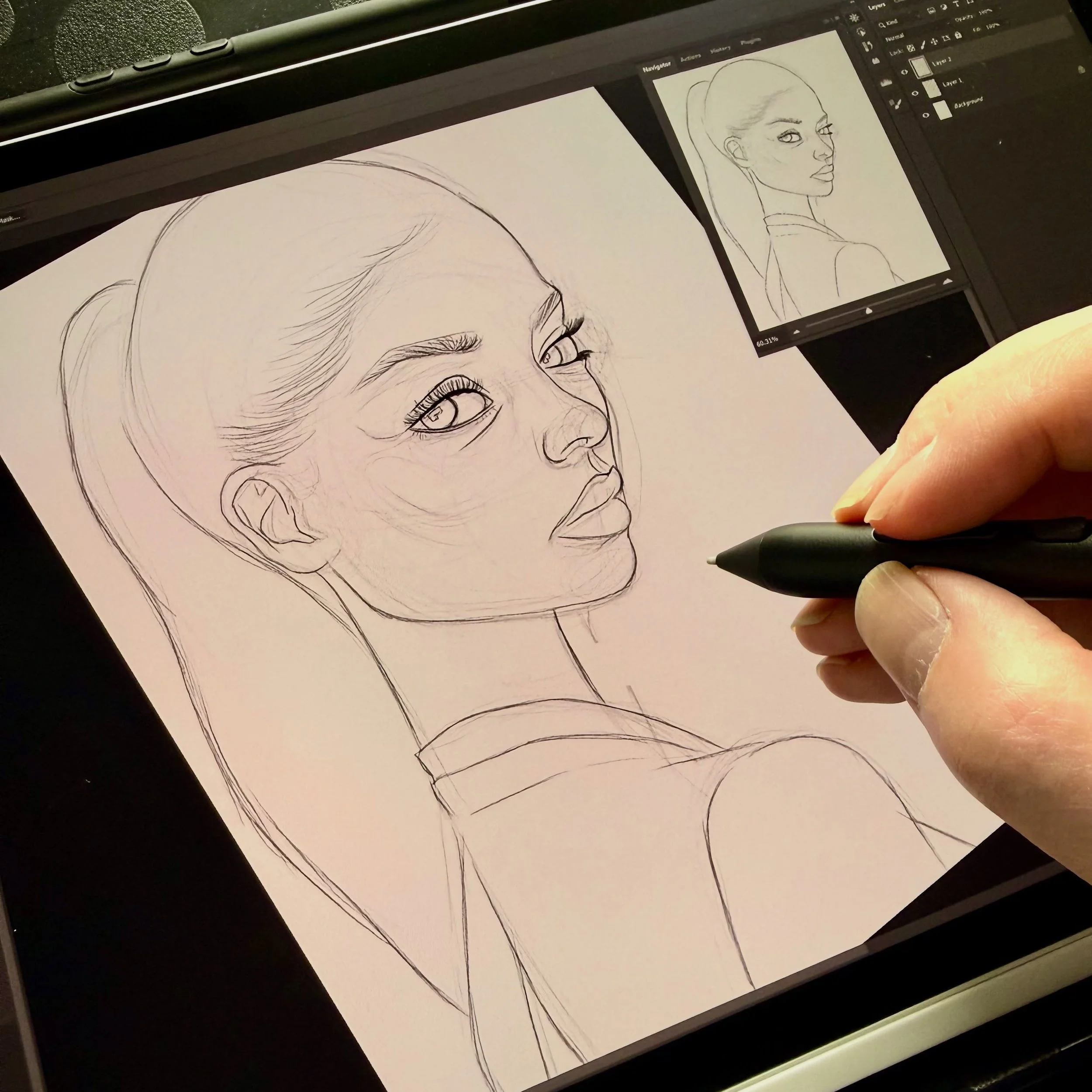 Testing out Wacoms Instant Pen Display and Art Pen 2 on the MovikPad Pro 14. This time using my PC and Photoshop. A lot more stable than on the Mac.

Two things that stand out to me though&hellip;

No pen hover detection&hellip;
No direct pen button 