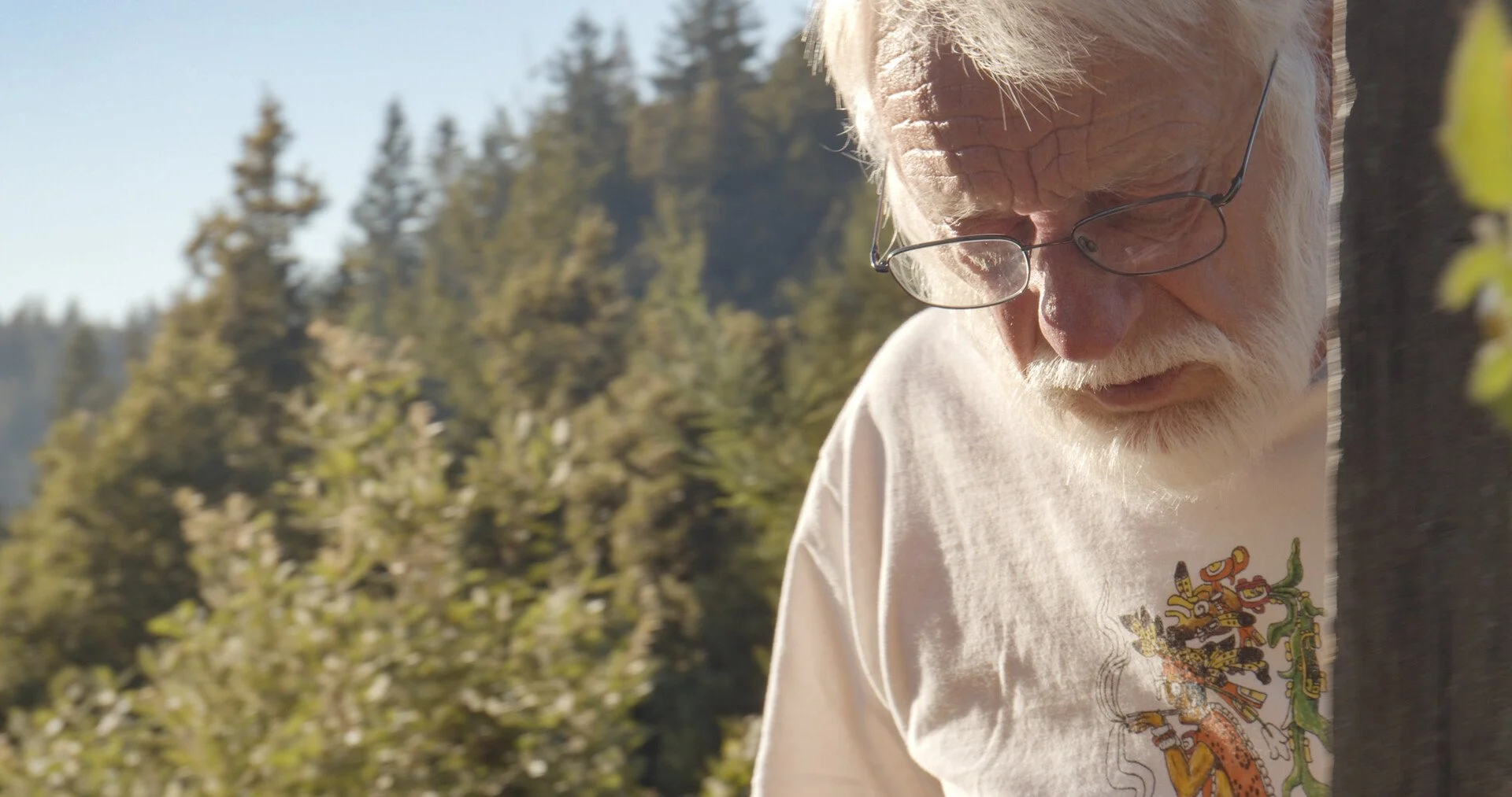 old man looking down