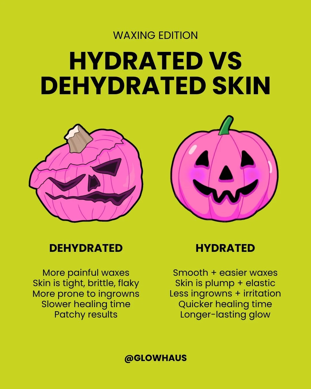 Waxing isn&rsquo;t just about the hair. Your skin plays a huge role too. 👇
ㅤ
Keeping your skin hydrated makes it softer &amp; more elastic so the wax grabs the hair easier &amp; doesn&rsquo;t tug so much at your skin (aka: way less pain) 😉
ㅤ
Hydrat