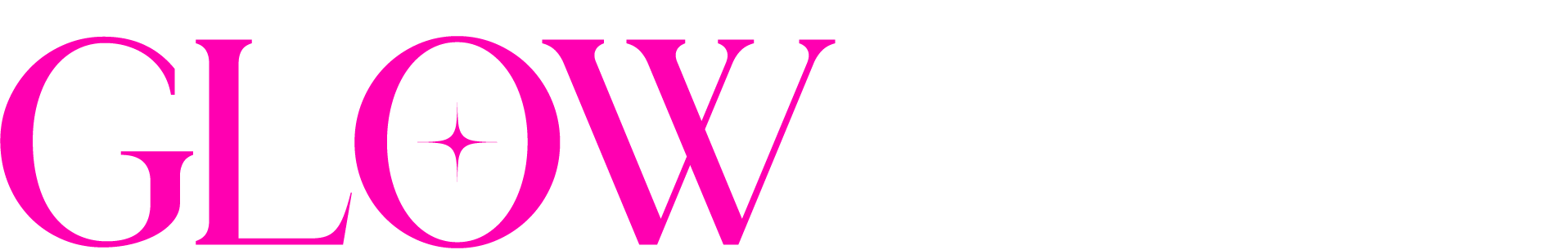 The word 'GLOW HAUS' with 'GLOW' in pink and 'HAUS' in white on a black background.
