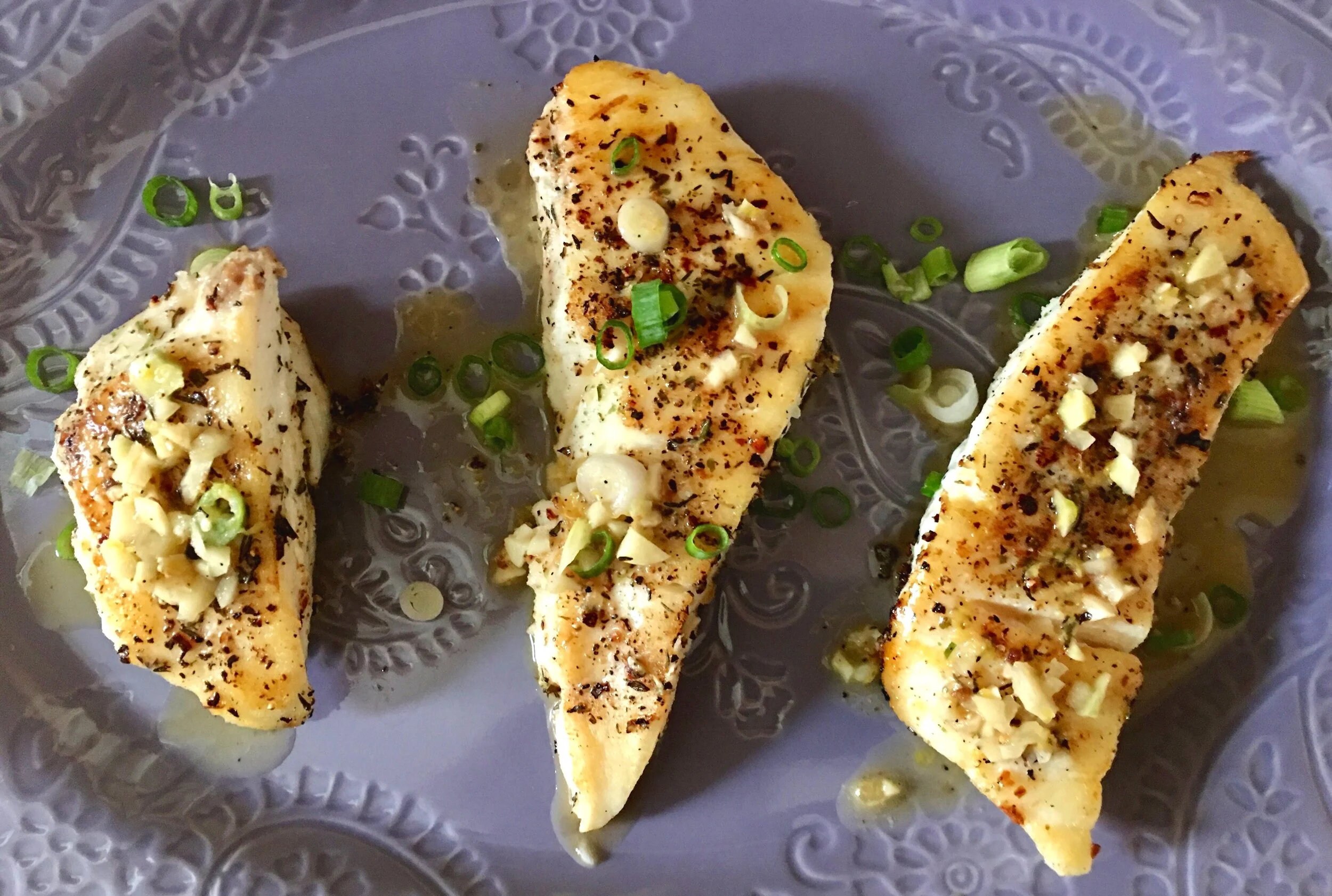 White Fish Filets with a Lemon Garlic Butter Sauce