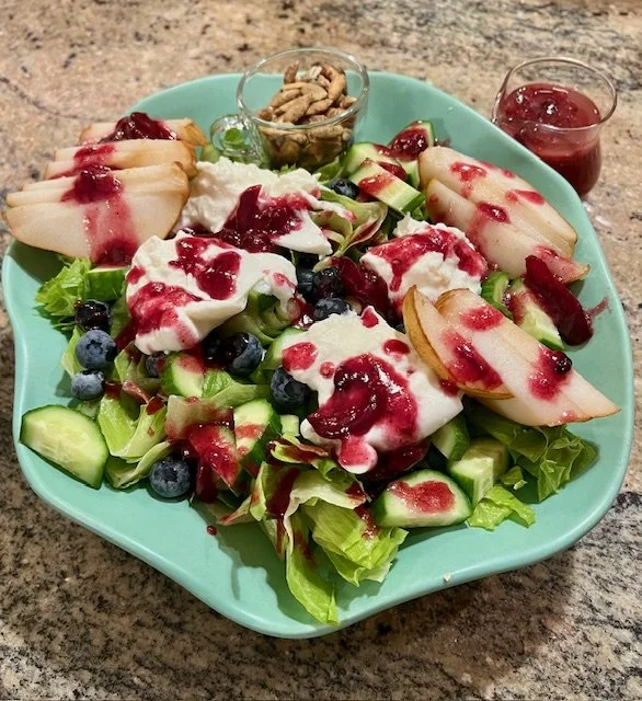 Blueberry Pear Burrata Salad