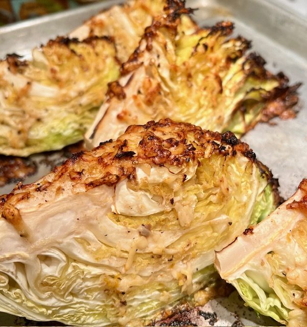 Roasted Caesar Cabbage Wedges
