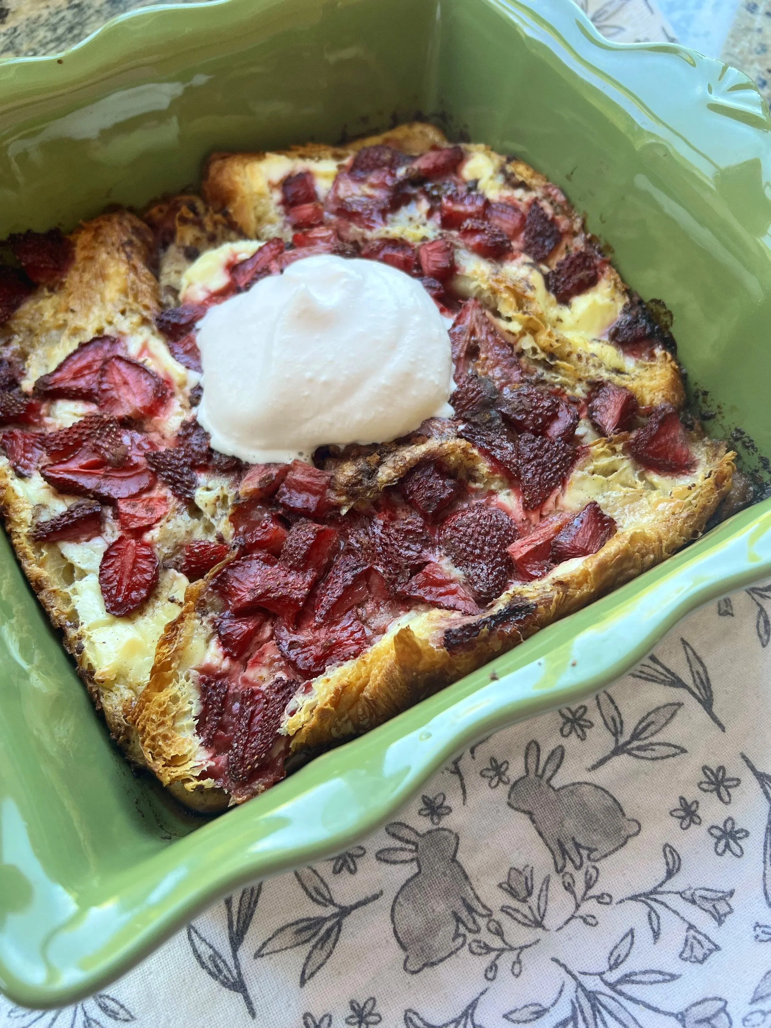 Baked Strawberry Croissant French Toast