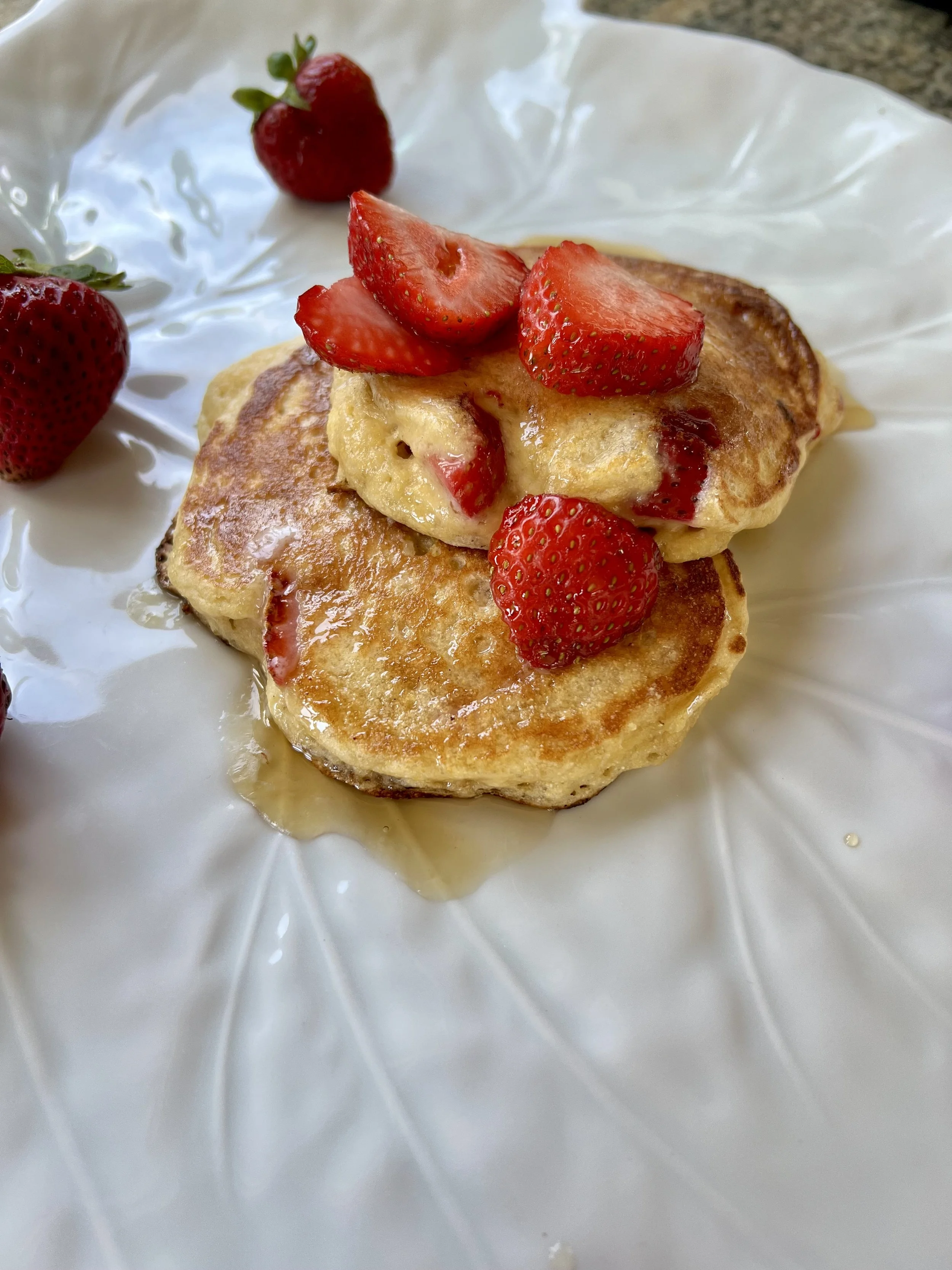 Strawberry Cornmeal Pancakes