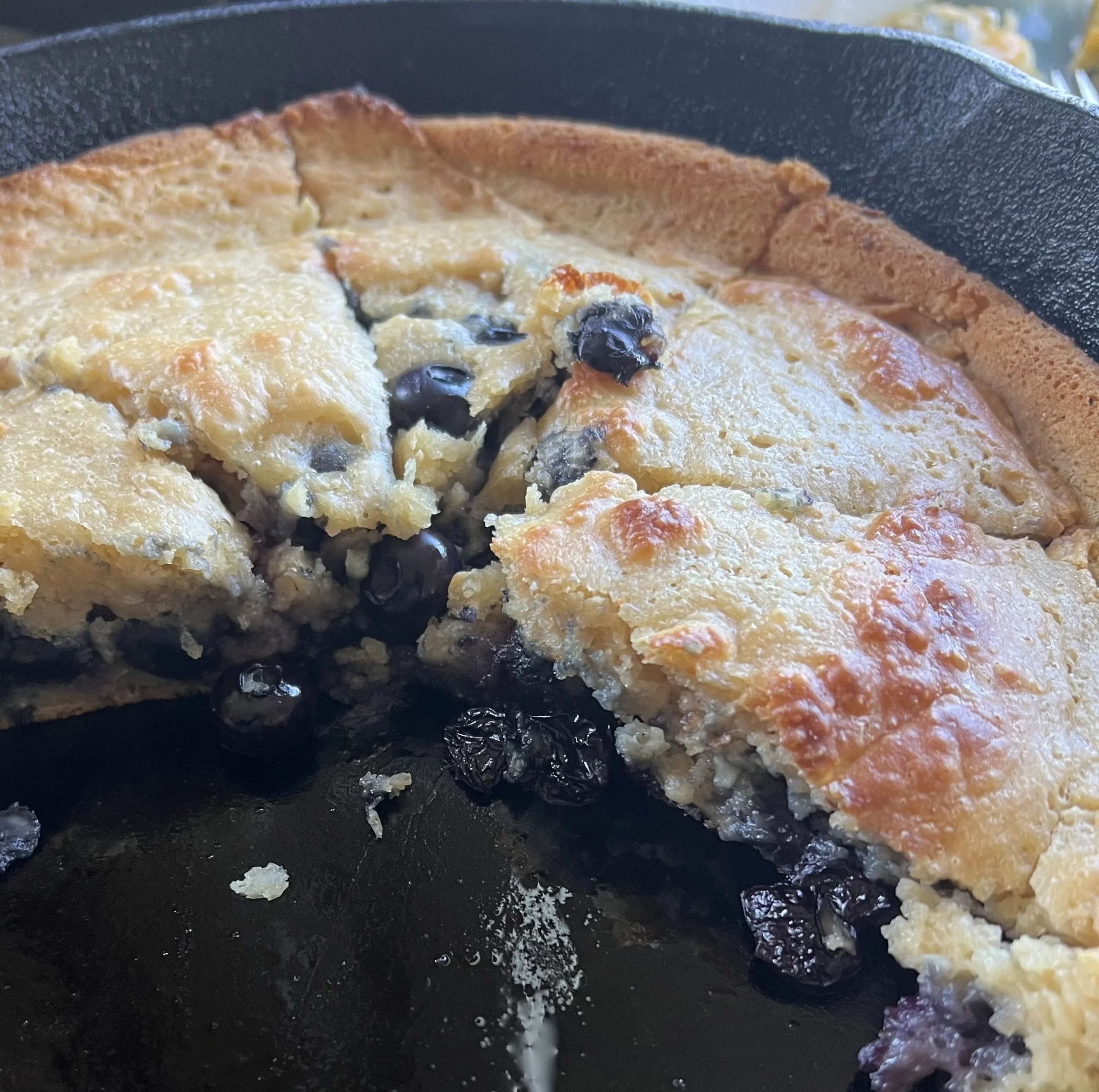 Blueberry Sourdough Oven-Baked Pancake