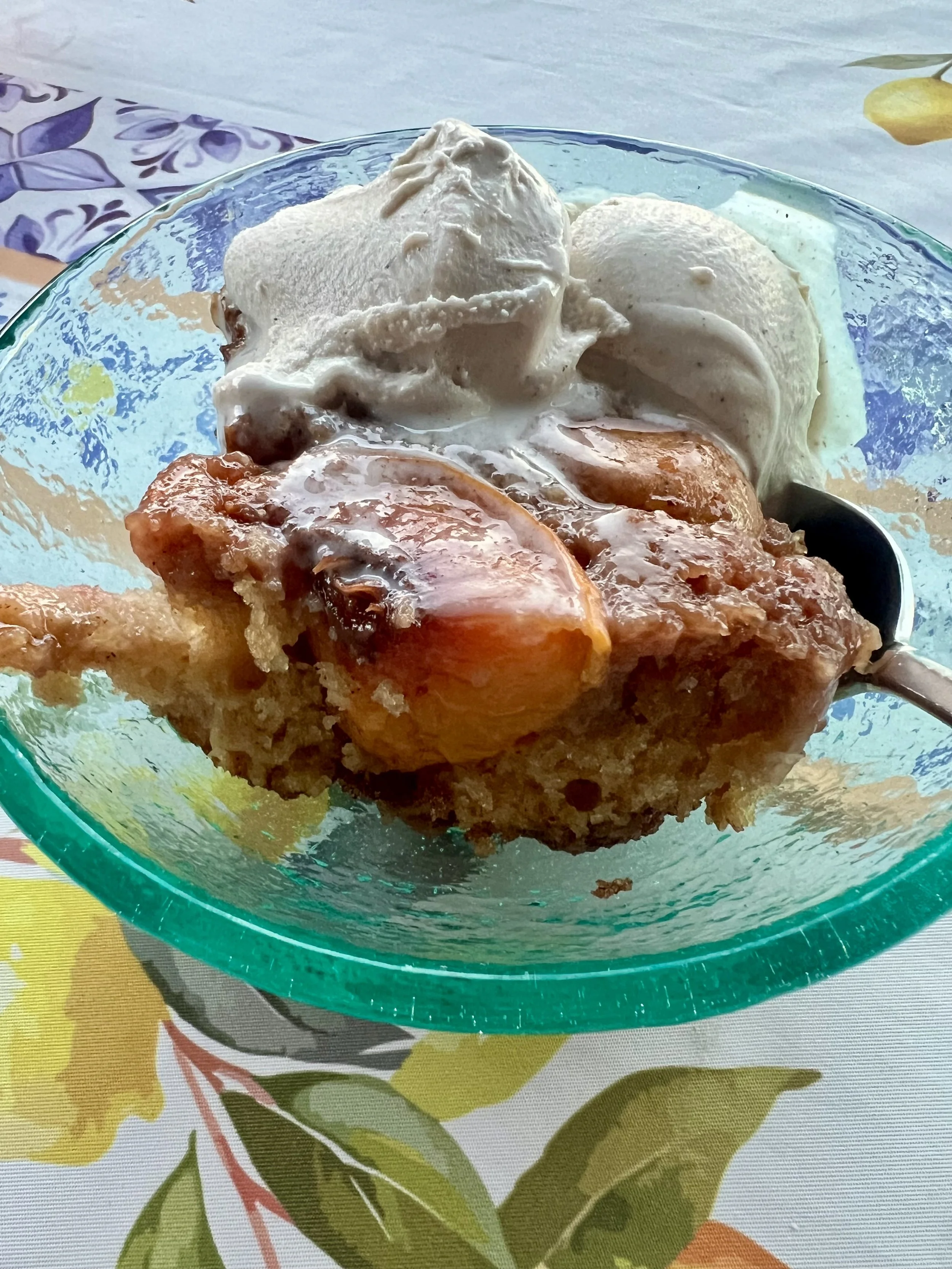 Caramelized Peach Cobbler Cake