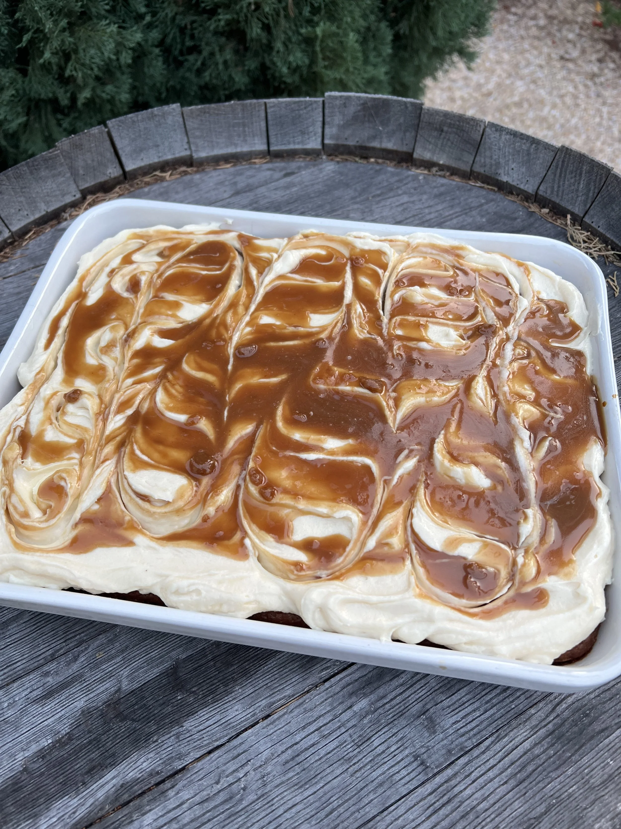 Apple Spice Cake with Salted Caramel Cream Cheese Frosting