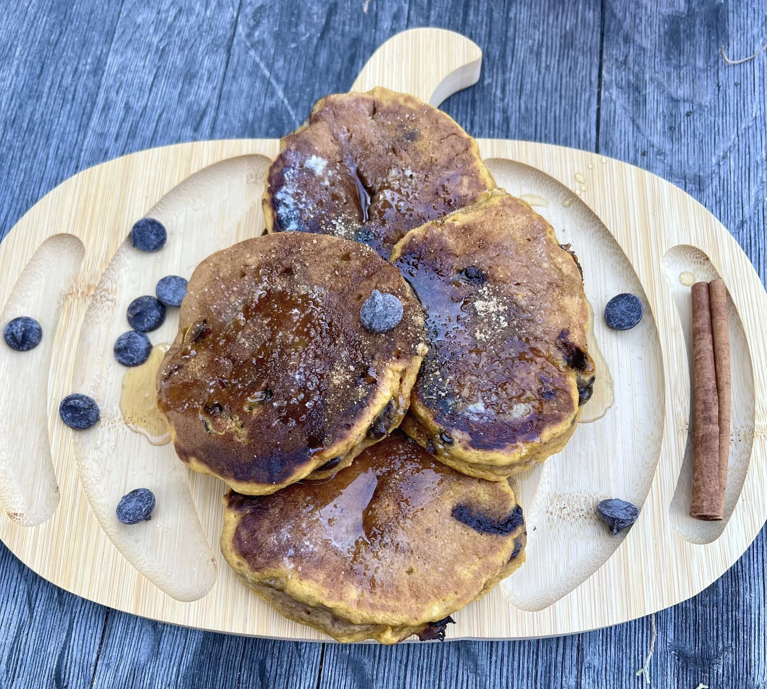 Sourdough Pumpkin Chocolate Chip Pancakes