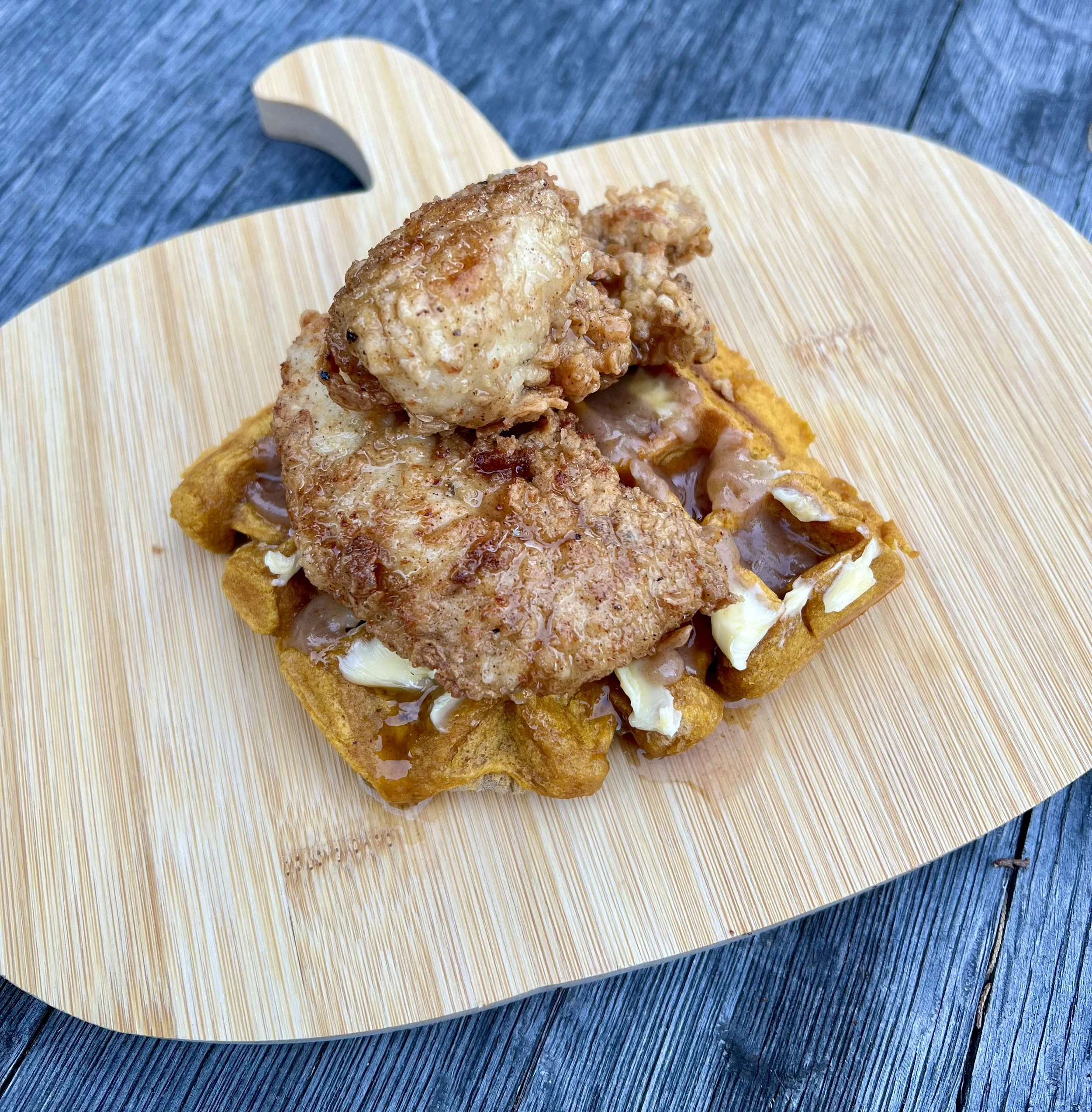 Fried Chicken and Pumpkin Waffles 
