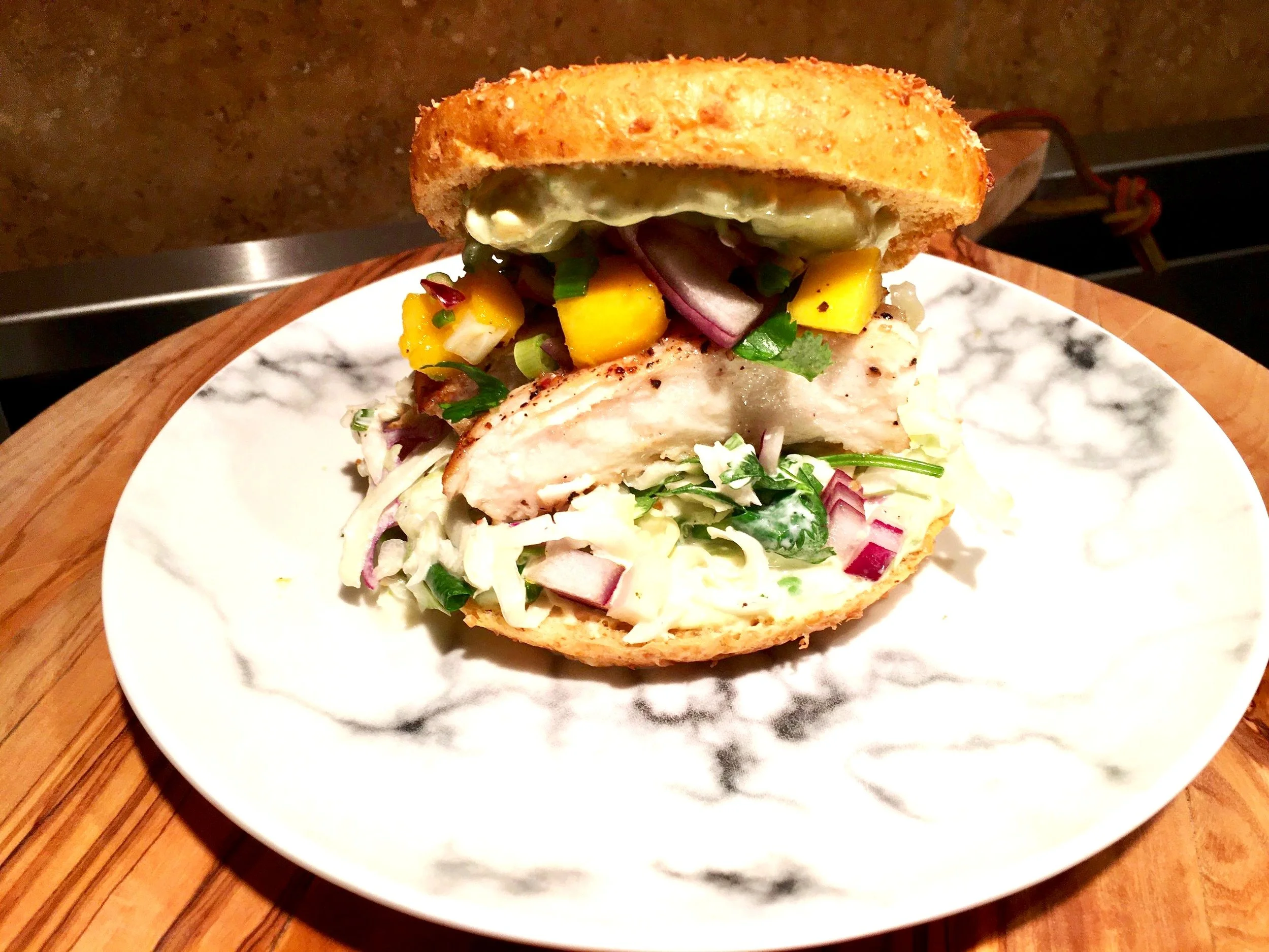MahiMahi Burgers with Mango Salsa — Deno's Diner