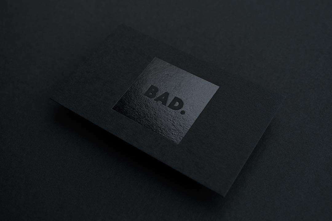 Black on black. We loved printing these cards for the guys at @bad_everything_ ⠀⠀⠀⠀⠀⠀⠀⠀⠀
Foil printed double sided, black on black, Colorplan 350gsm Ebony. ⠀⠀⠀⠀⠀⠀⠀⠀⠀
#theinkroomadl #hotfoil #businesscard #colorplan #stationery #blackonblack