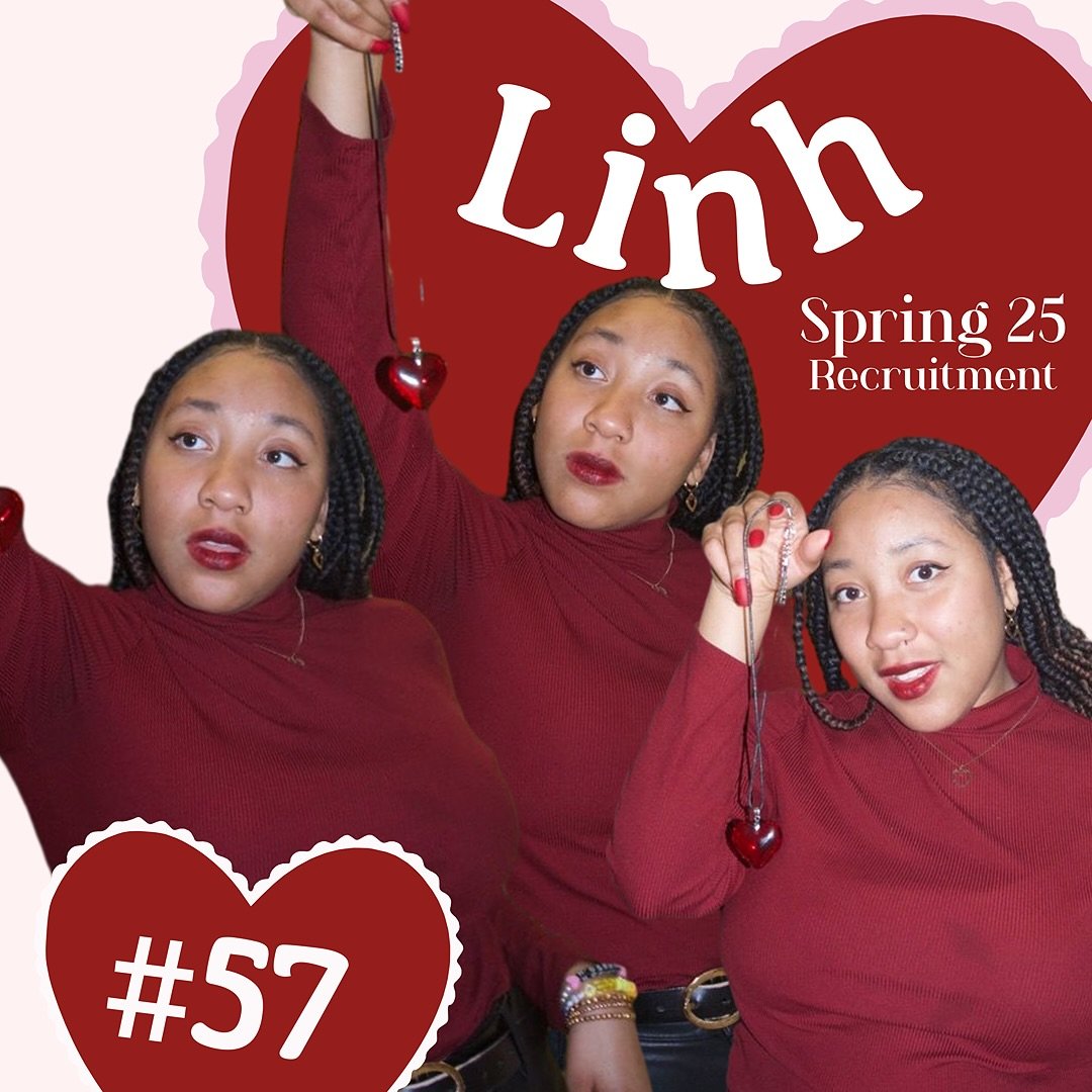 ✨ Day 1: Love in Every Bite ✨ Meet our lovely SYZter, Jaidyn &ldquo;Linh&rdquo; Johnson 🌹
💛Crossed: Fall 23 📄 Year: Sophomore

Jaidyn&rsquo;s Recruitment Fun Fact: &ldquo;All of our recruitment events are free and non-binding! The purpose of our e