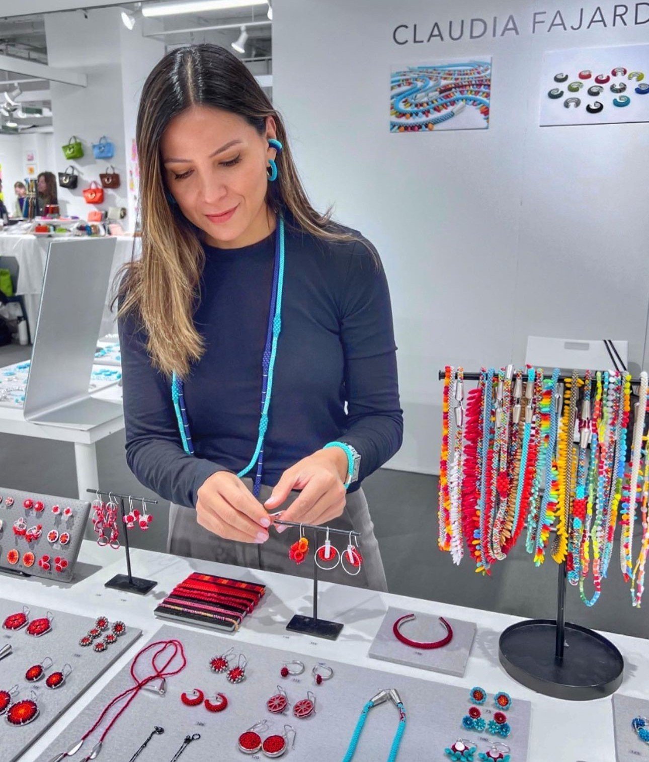 Our latest jewelry purchased at the NY Now Show in February is from a highly talented designer; Claudia Fajardo. The intricate beading is all hand crafted and the bright colors are definitely the pop of color we're all wanting to add to our lives!⁠
⁠