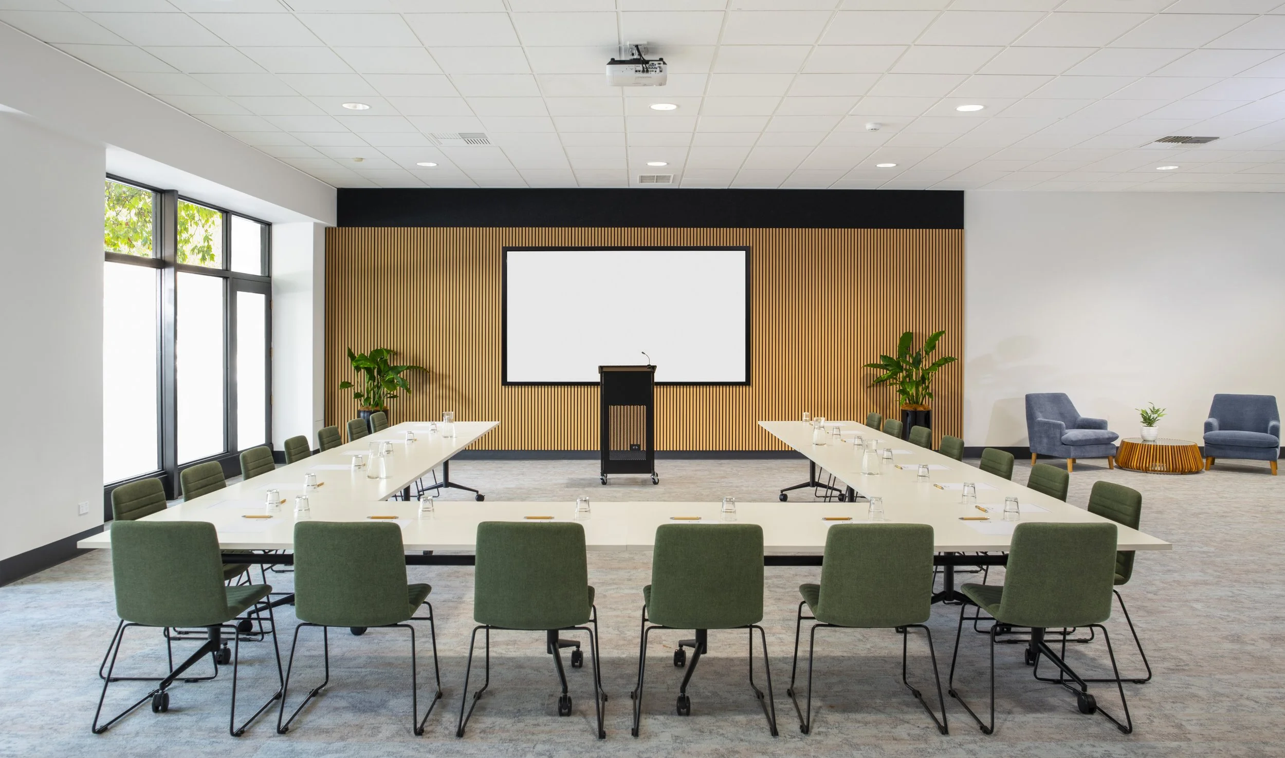The King William Room at Toms Court Hotel arranged in a U-shape configuration