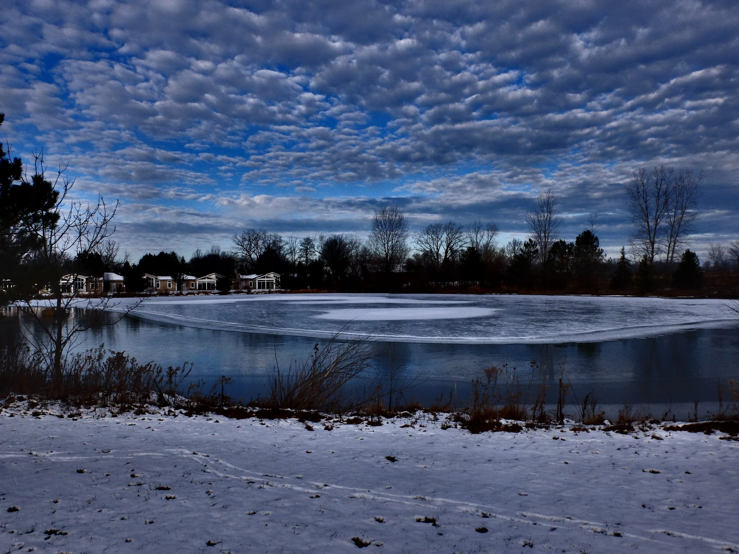 Rock Pond Winter 16"x20", printed on canvas