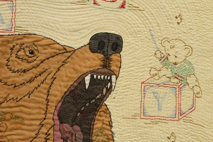 Laurel Izard, Irate Grizzly (detail) 41" x 29" Cotton textiles $2200
Winner, The Mary and Tom Van Nortwick Juror's Choice Award