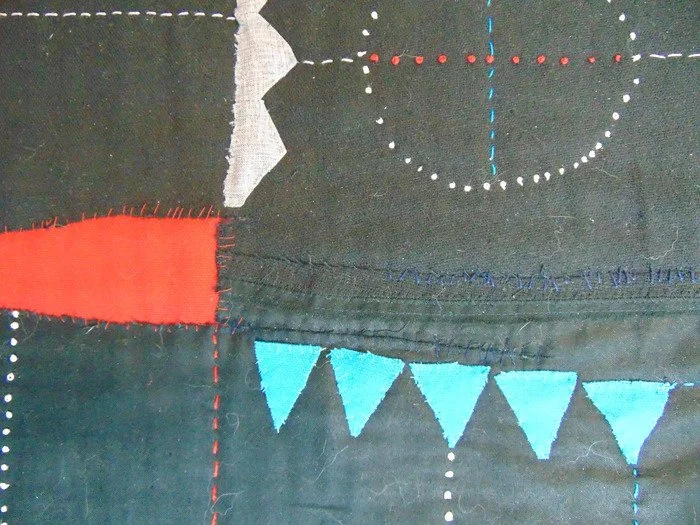 Mary Ann Tipple, Nightwatcher (detail) 29.5" x 25.5" As twilight fades into midnight blue, night sounds rise $2000