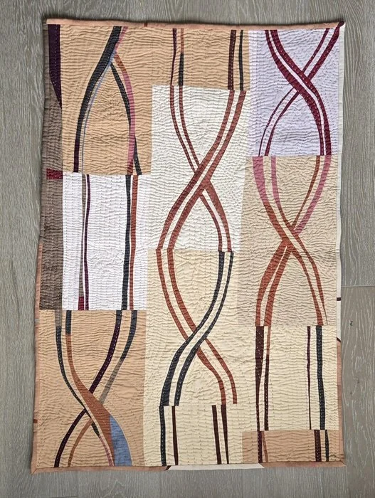 Chandra Wu, Unfinished Steps 40" x 29" Cotton machine-pieced line work with wool batting, hand-quilted with cotton sashiko thread $2000
Winner, Excellence in Composition & Design Award
