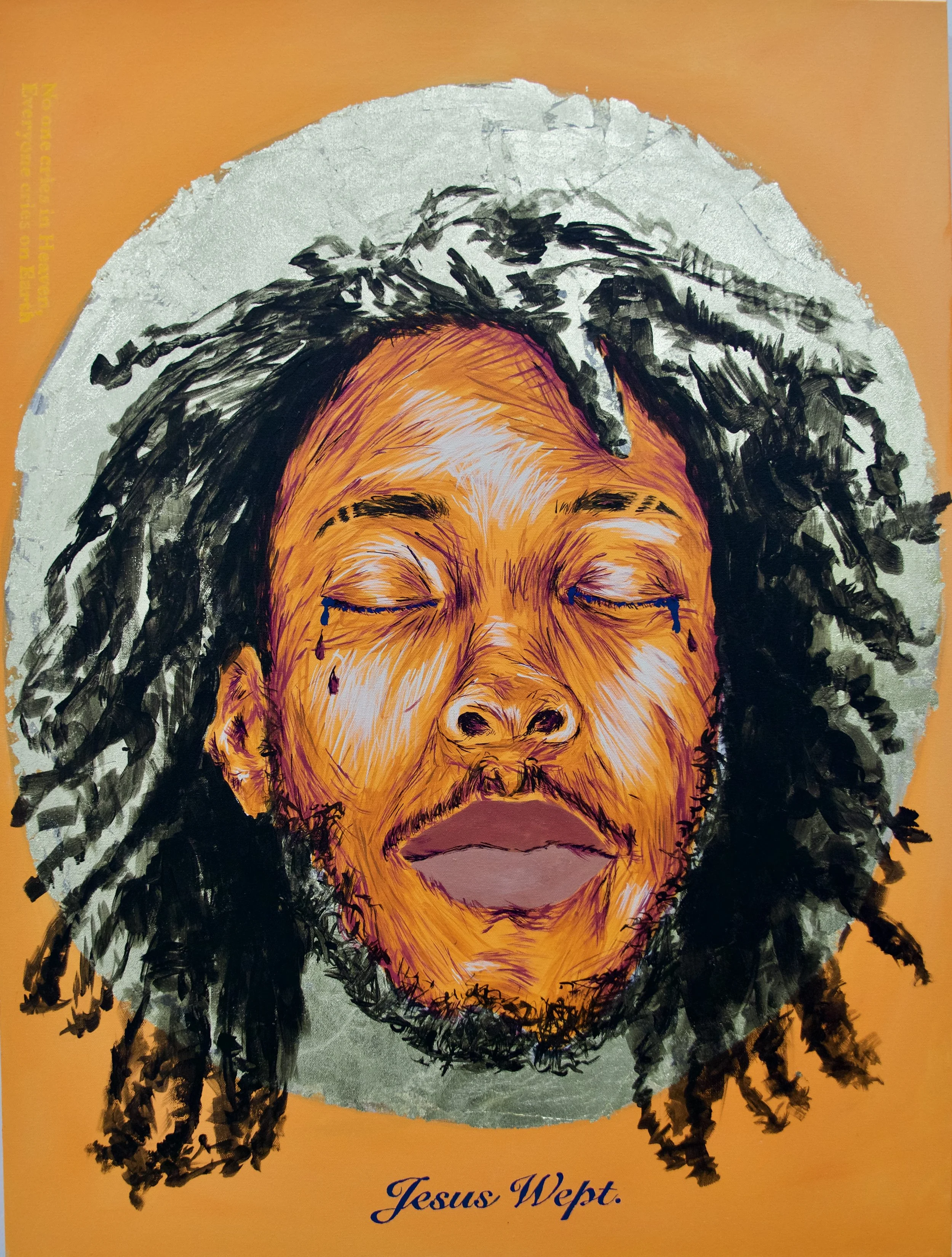Jesus Wept
30" x 40"
Acrylic and gold leaf on canvas
2021