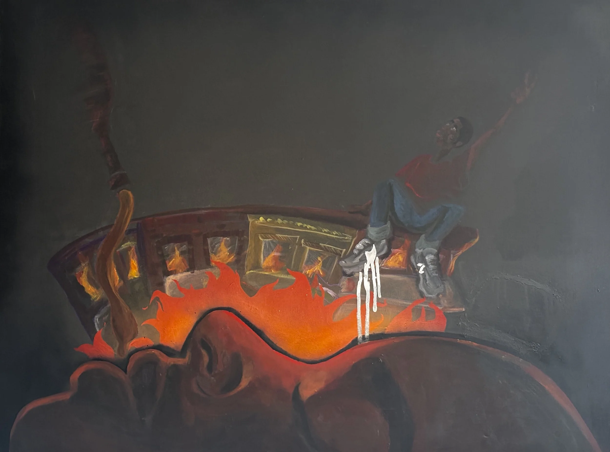 Even the Sun Goes Down
48" x 36"
Acrylic, spray paint, and modeling paste on canvas
2024