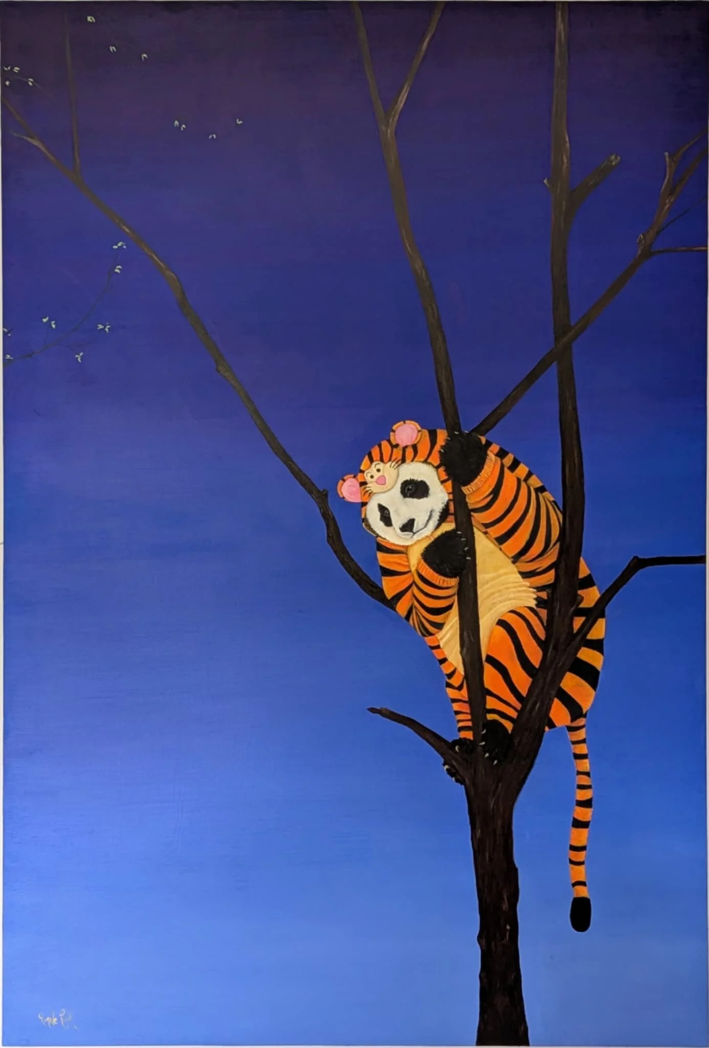Someone Elses Skin- Panda oil on timber 2025.jpeg
