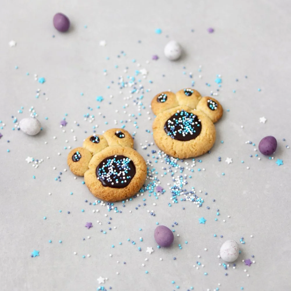 Easter Bunny Paw Print Cookies