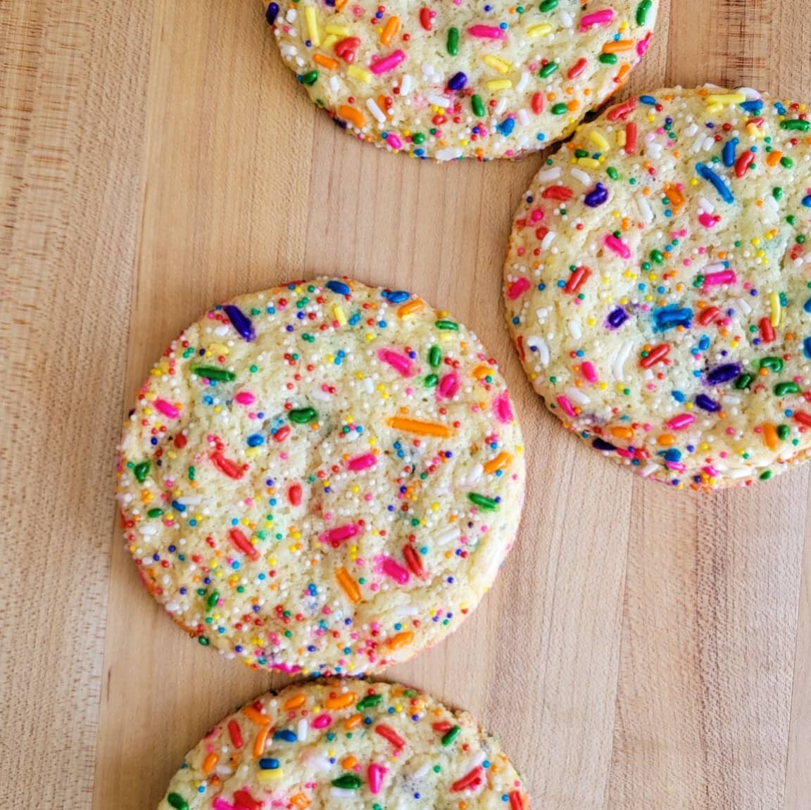 Made these bright and tasty almond funfetti cookies earlier this month for @lacocinasf Pride Community Food Box. Sending lots of peace and love to the LGBTQ community, cheers to PRIDE month! Ever interested in a food box? Weekly food boxes of various