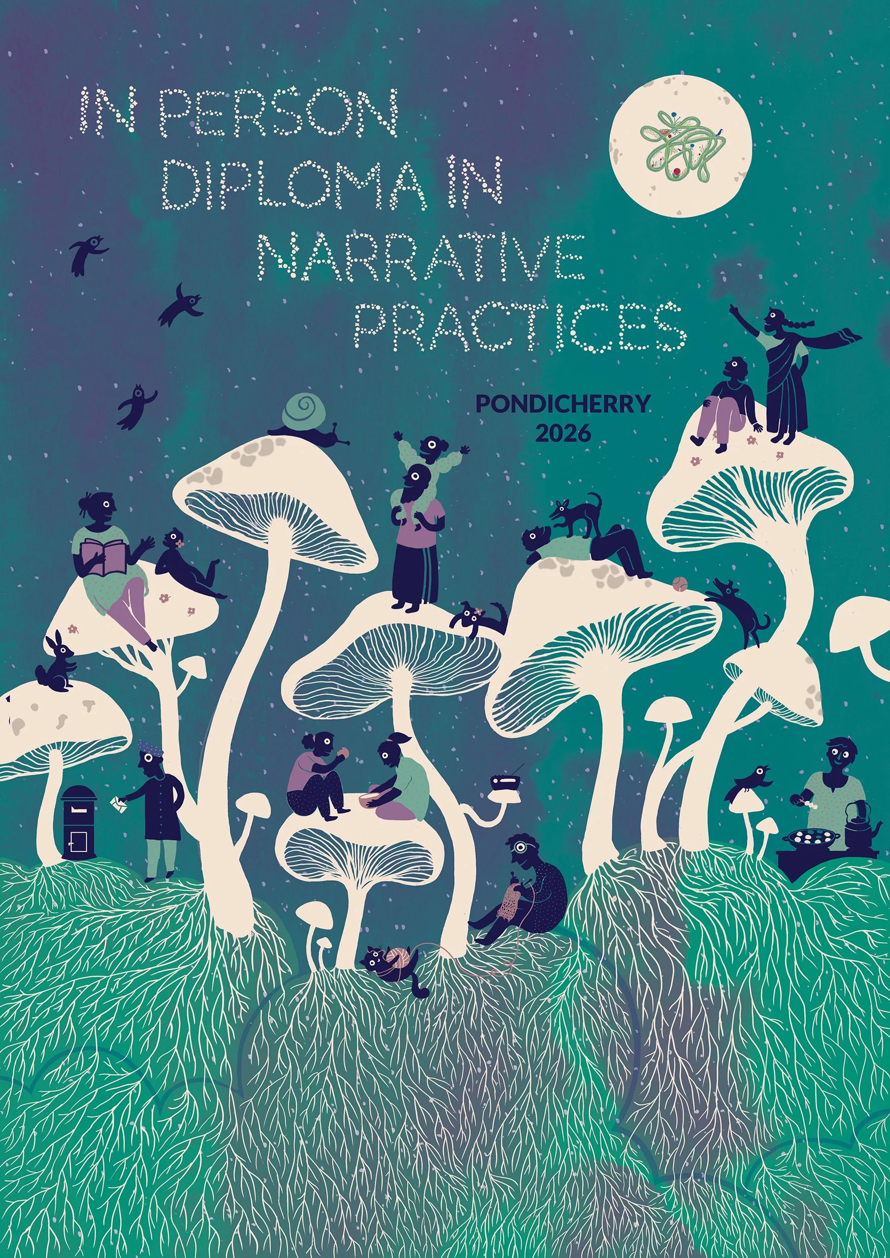 2026 In-person Diploma in Narrative Practices. Click on the flyer to know more.