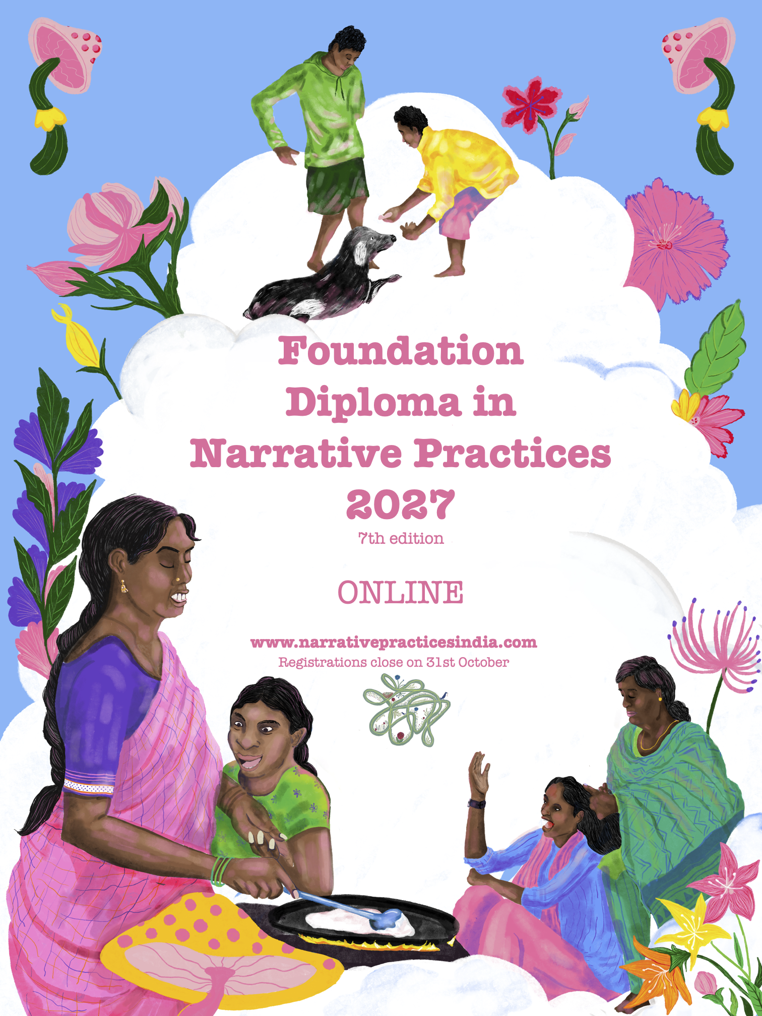 2027 Online Foundation Diploma in Narrative Practices. Click on the flyer to know more.