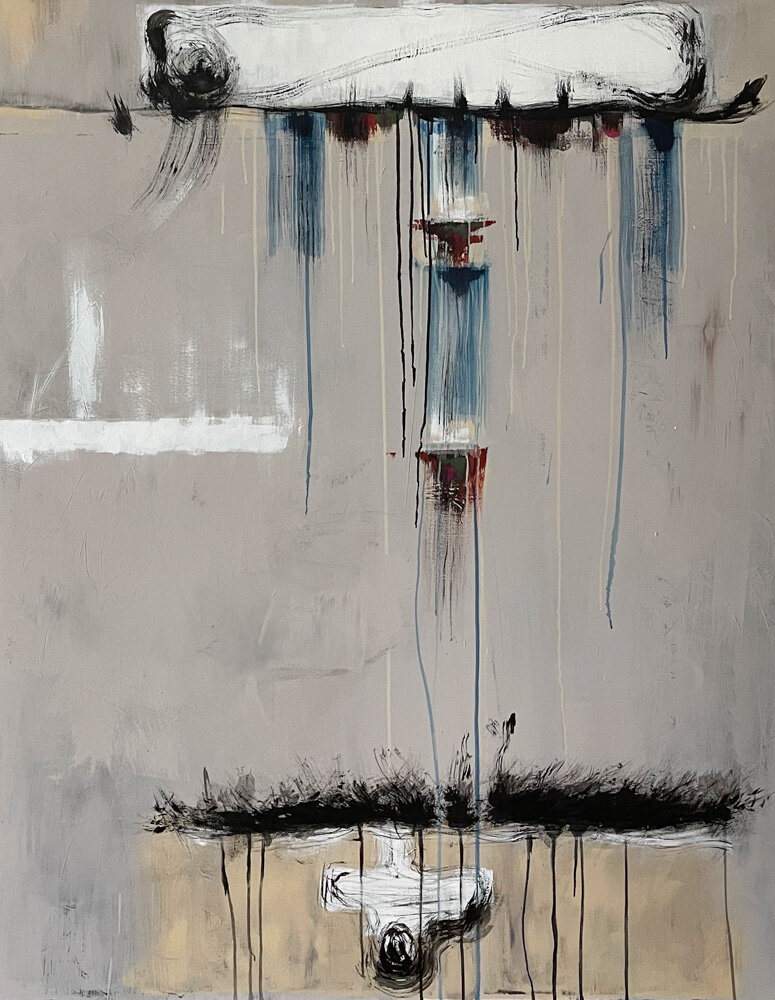 Elevator. 2021. Acryl auf Leinwand. 160 x 120 cm.