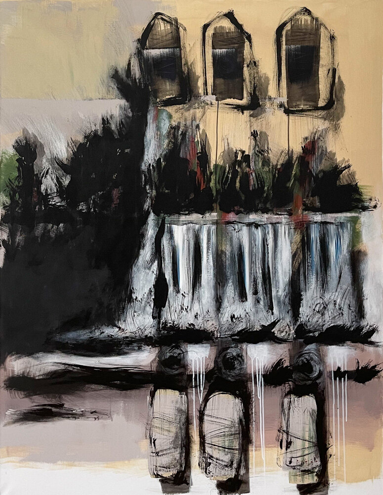 Am Wehr. 2021. Acryl auf Leinwand. 160 x 120 cm.
