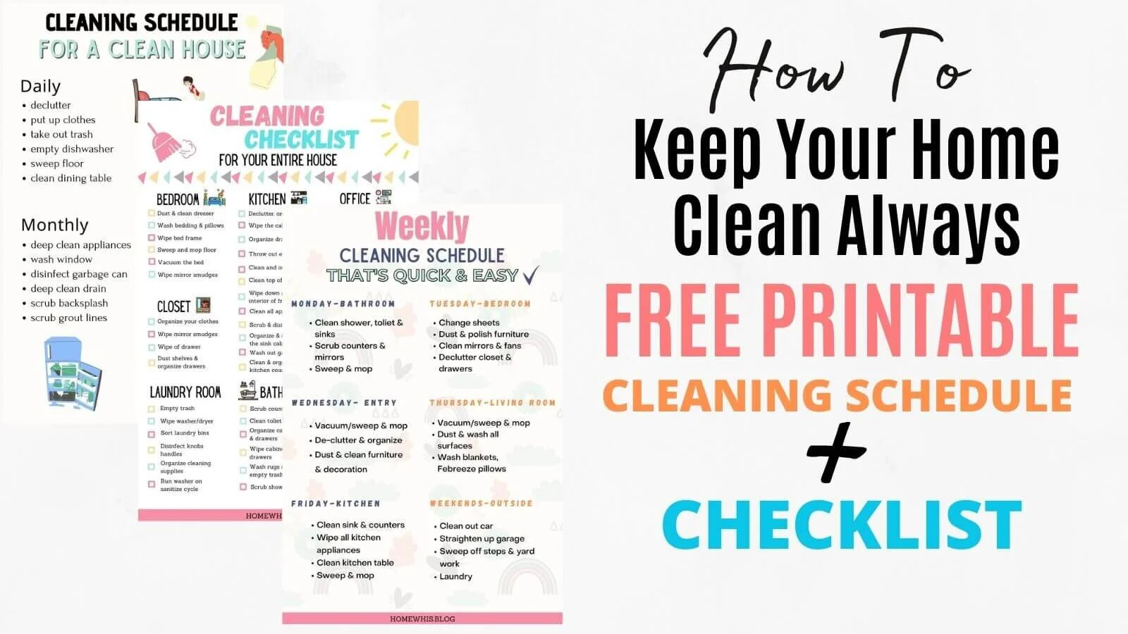 FREE CLEANING CHECKLIST To Keep Your Home Smelling Good & Fresh 24/7