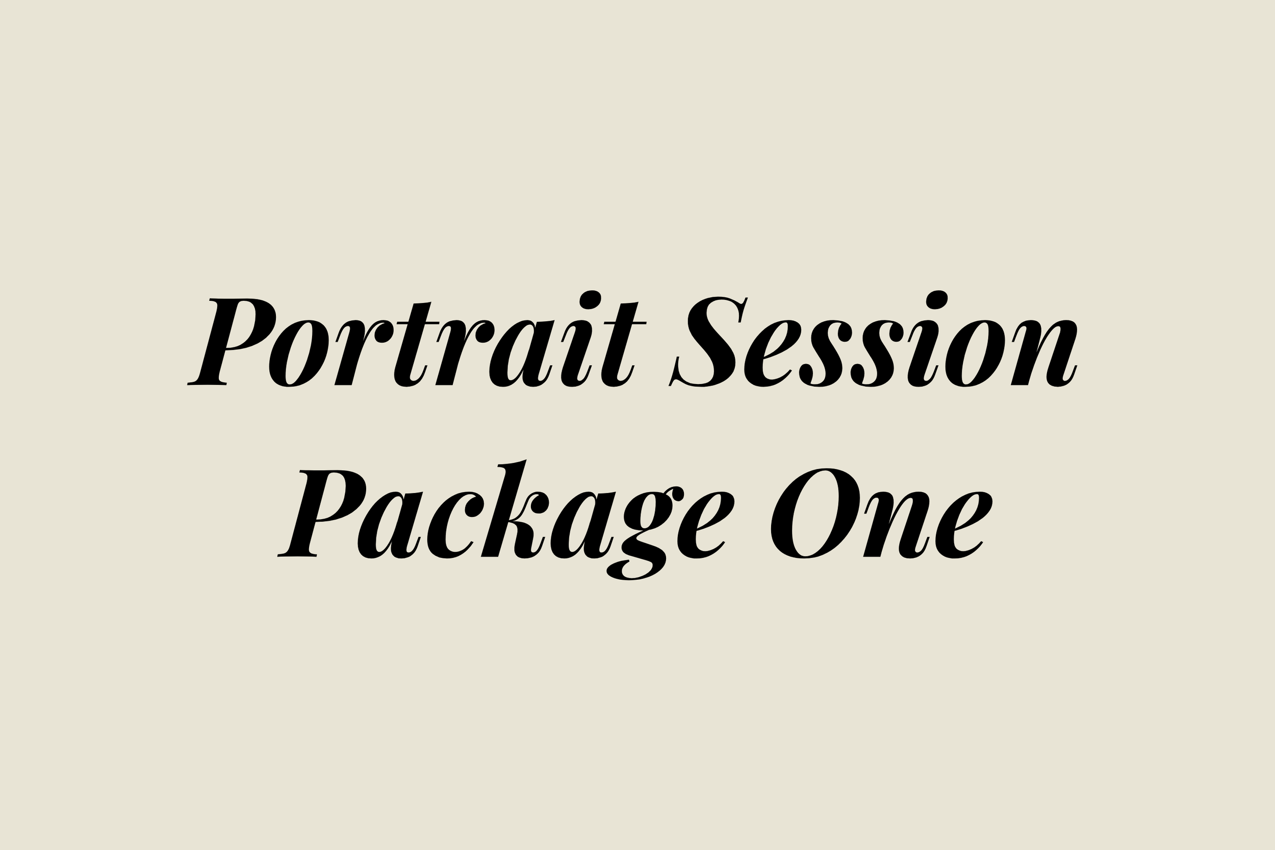 Individual/Couple/Family Portrait Session - Package ONE