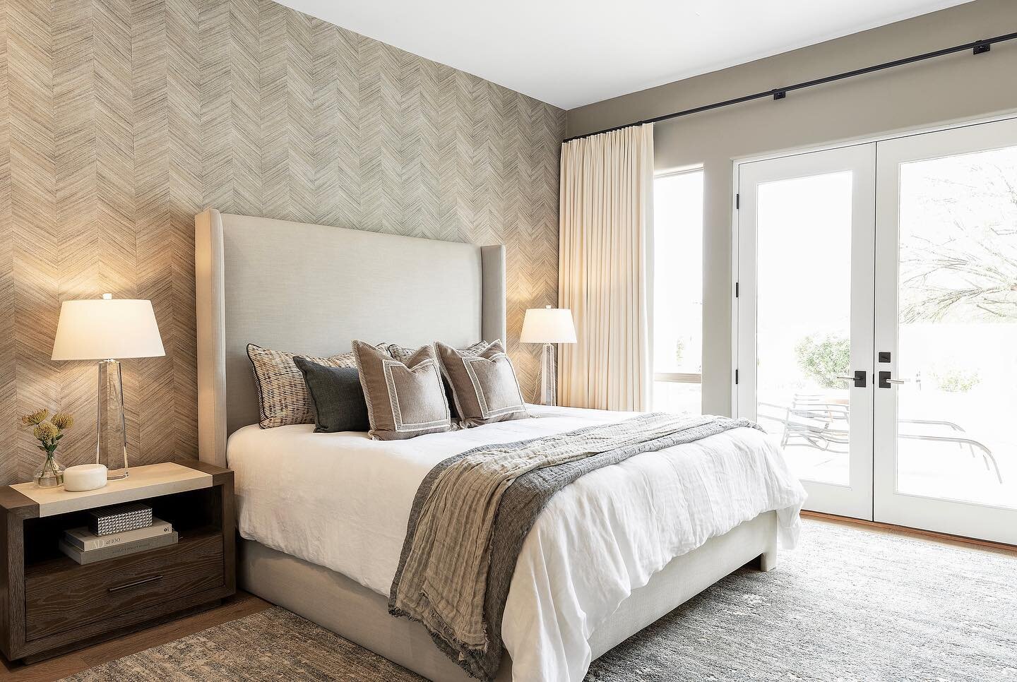 We&rsquo;re excited to share this client&rsquo;s master bedroom! Attention to detail was key in making this neutral bedroom the sophisticated, yet relaxed, retreat it is. We could not be happier with the way it all came together! 
.
What do you think