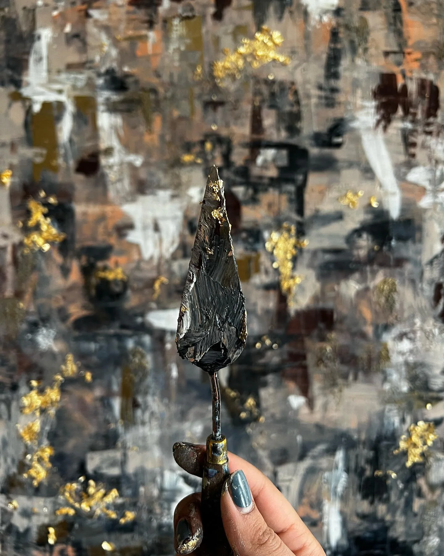 .
💫✨💫
.
Embracing change
.
.
Returning to a familiar space with a new perspective. I&rsquo;m really enjoying this colour palette and I hope you are too!
I&rsquo;m exploring more textures and tones and loving the ability to push the paint around. 
.