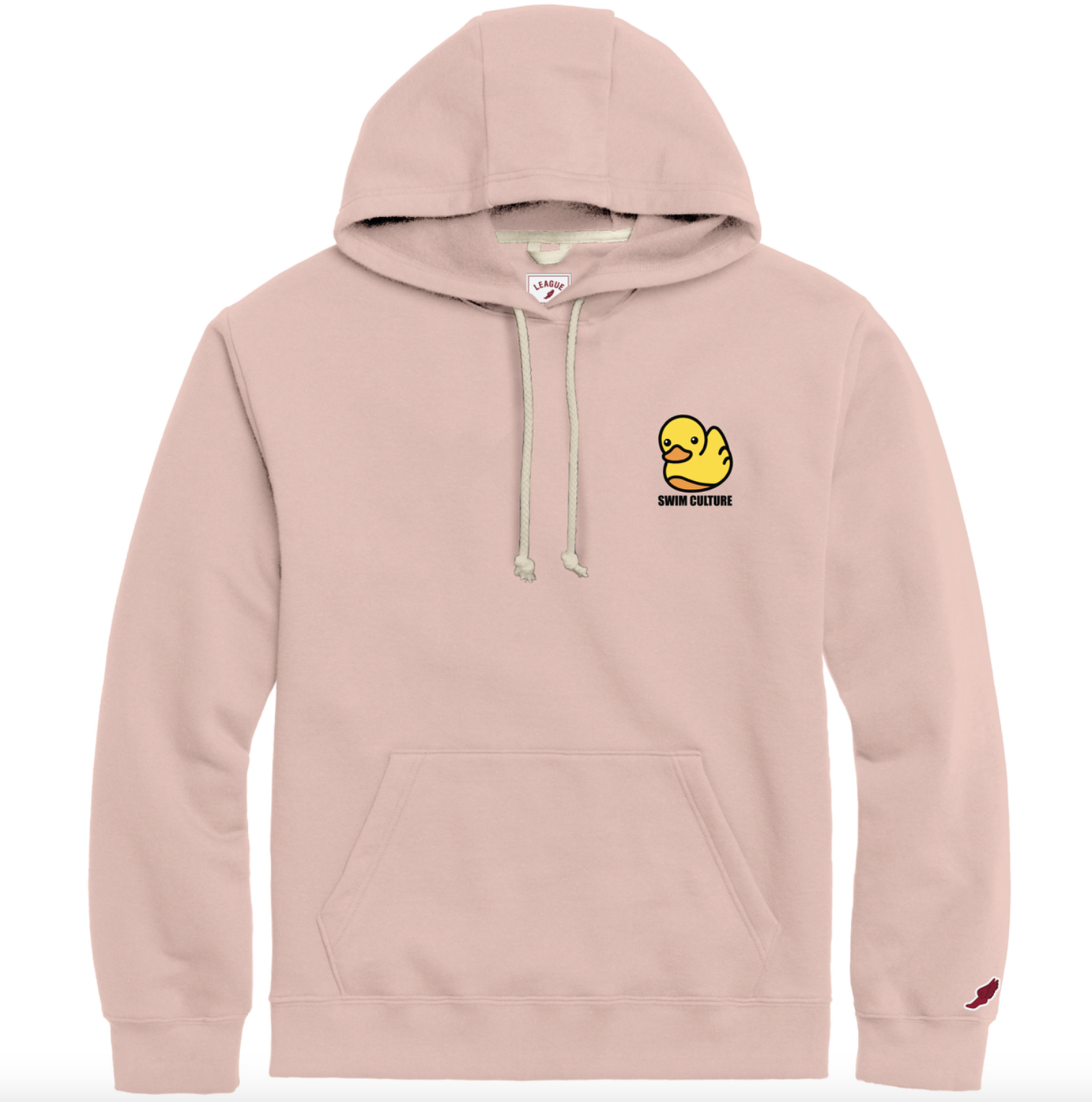 Embroidered Duckie Hoodie - Dusty Rose