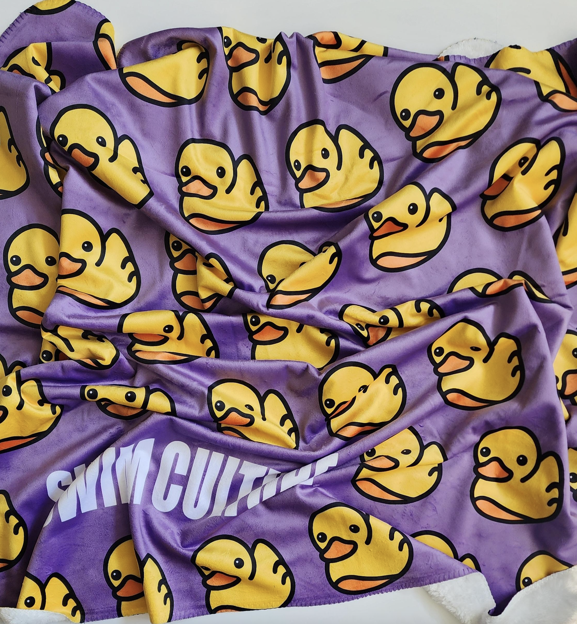 EPIC DUCKIE LAVENDER - WHITE FLUFFY BLANKET
