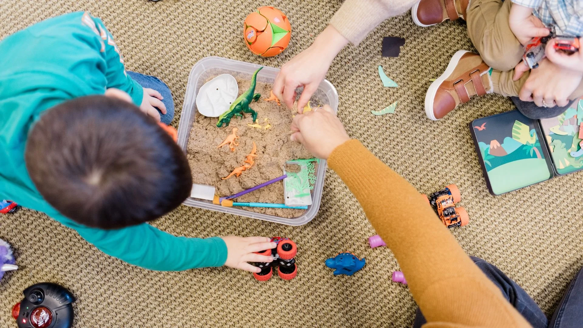 A child during speech language therapy