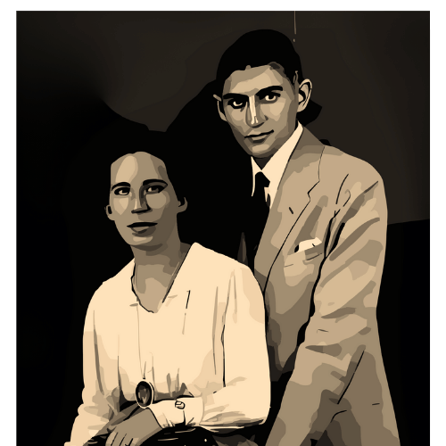 Franz Kafka mit Felice Bauer 1917