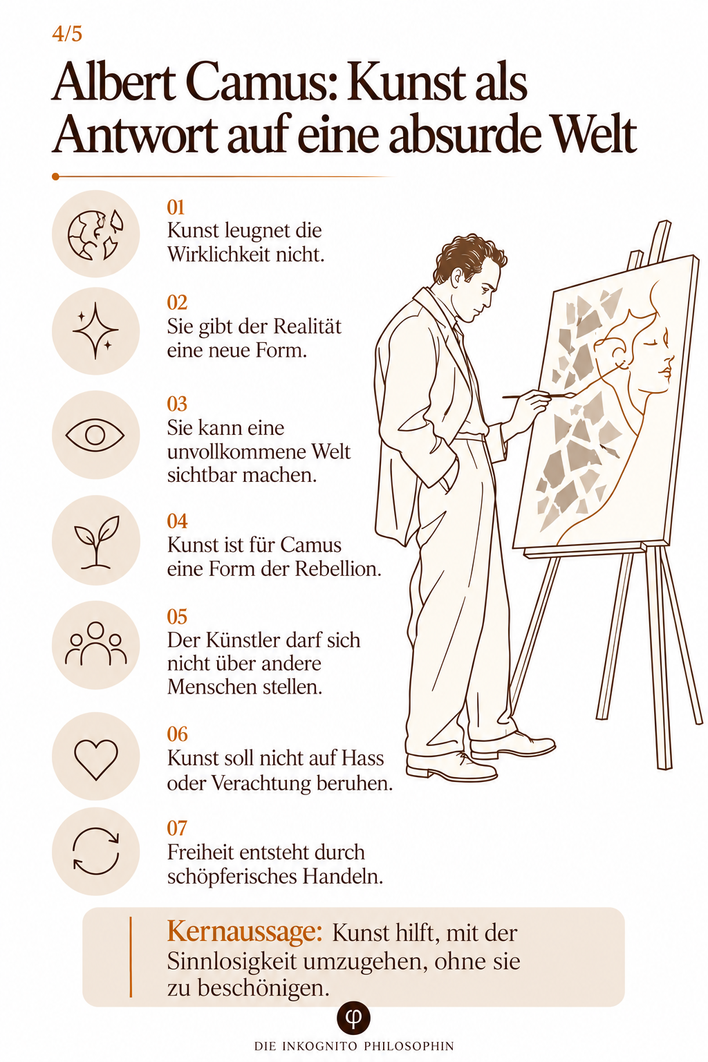 Infografik zur Kunst-Theorie von Albert Camus