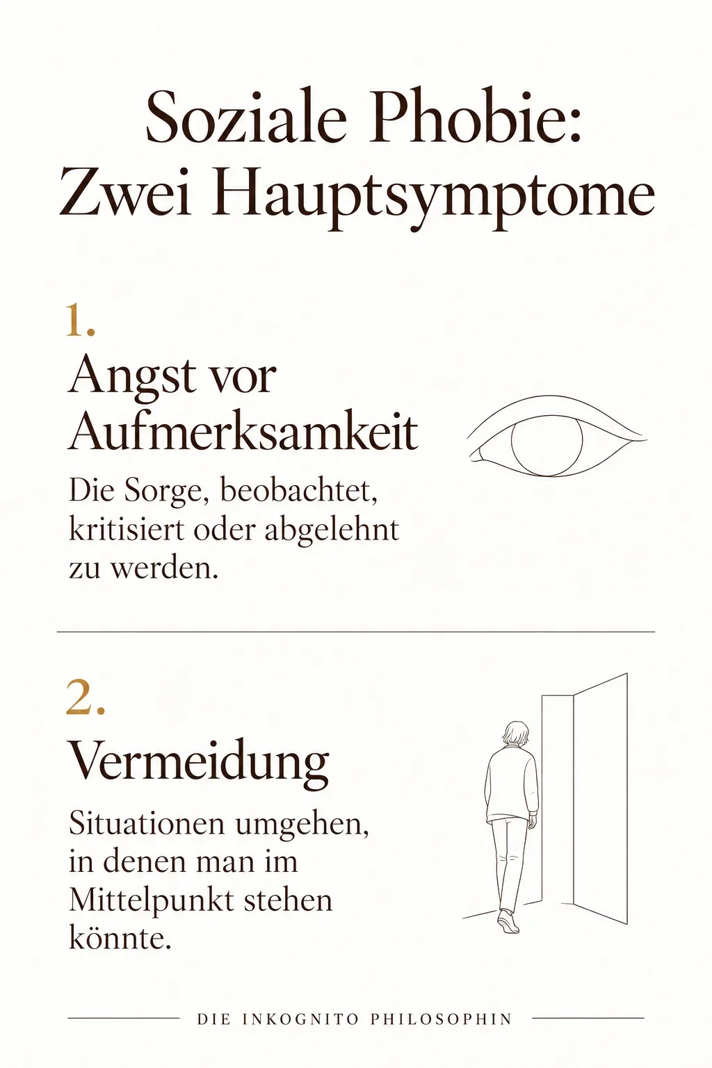 Infografik: die zwei Hauptsymptome de sozialen Phobie