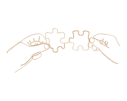 Zwei Hände, die Puzzlestücke zusammenfügen, symbolisieren Zusammenarbeit oder Problemlösung.