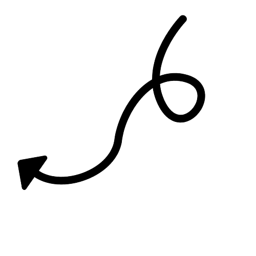Eine schwarze, geschwungene Linie mit einem Pfeil, der nach links zeigt, auf transparentem Hintergrund.