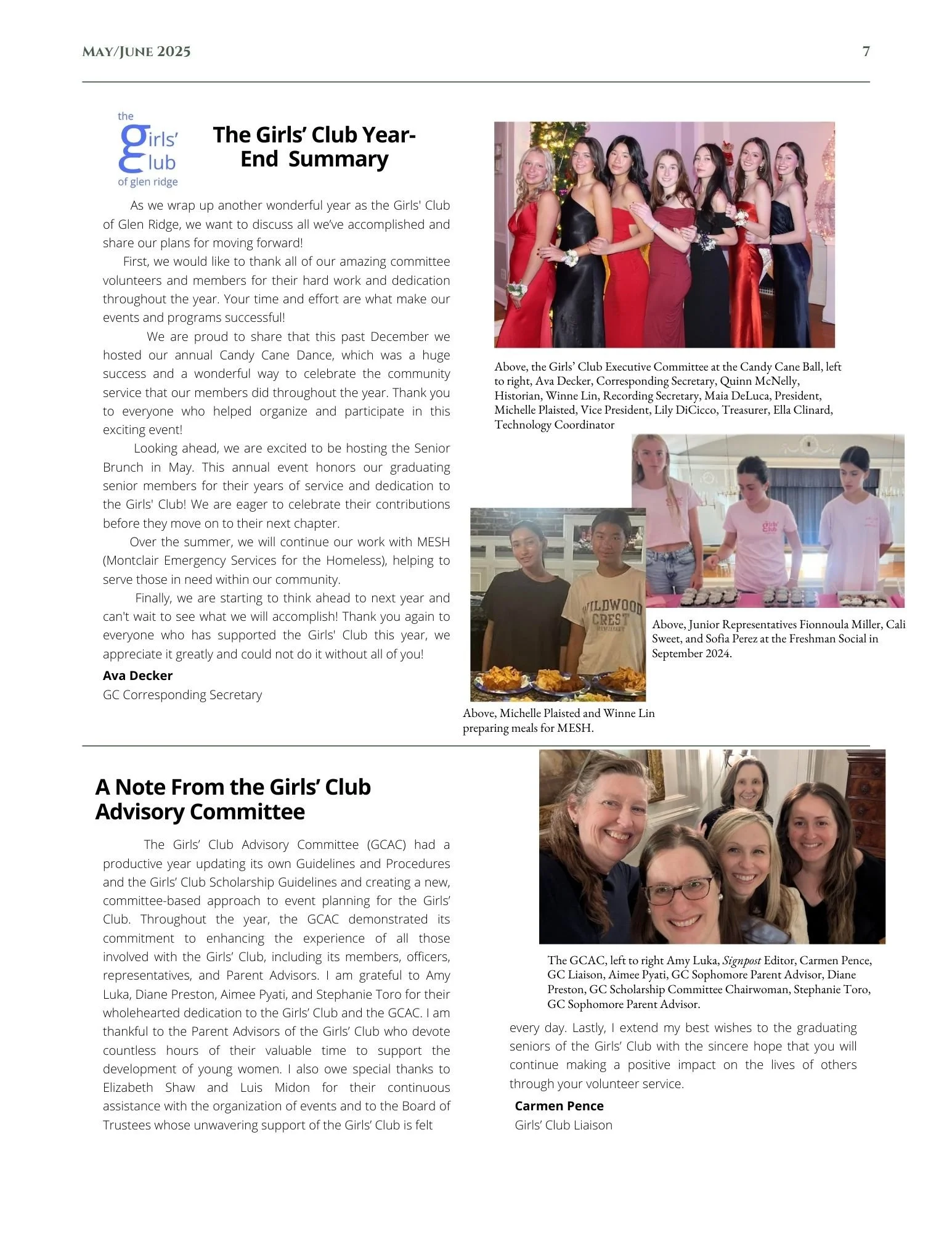 Signpost Newsletter — Women's Club of Glen Ridge
