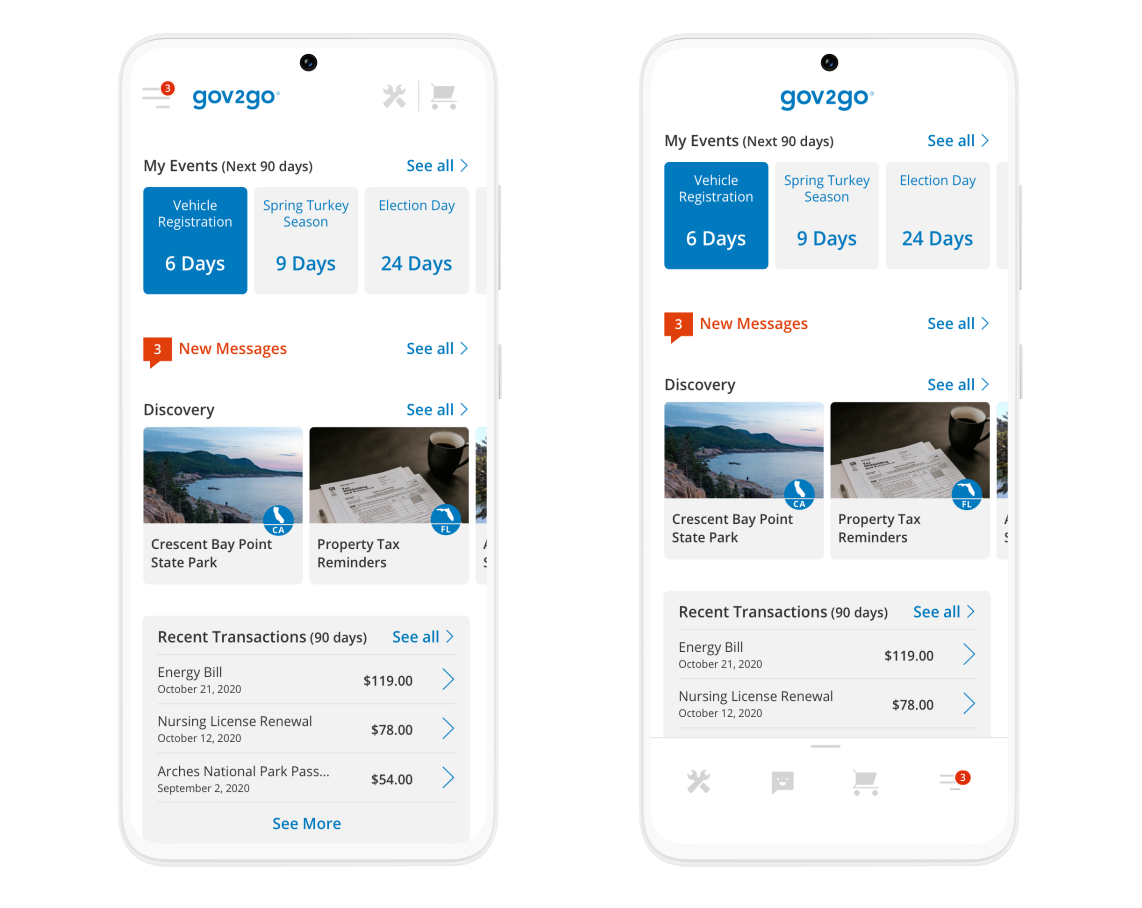 Left: Web Small /  Right: App Build (4 Col)